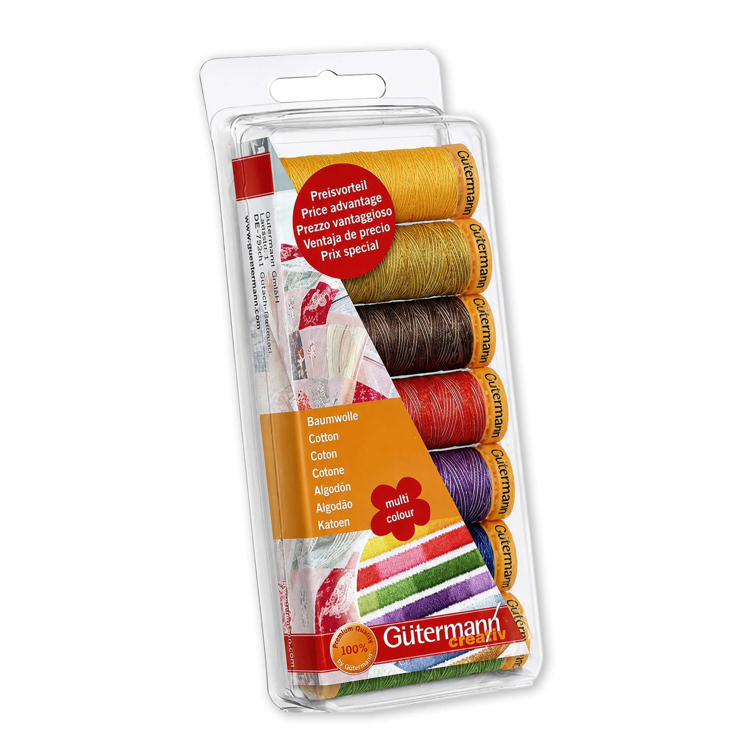 Gutermann Set 7 Bobine Filo Cotone Multicolor 100 m Image