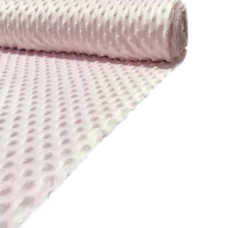 Tessuto Minky Dots Lux Rosa Baby