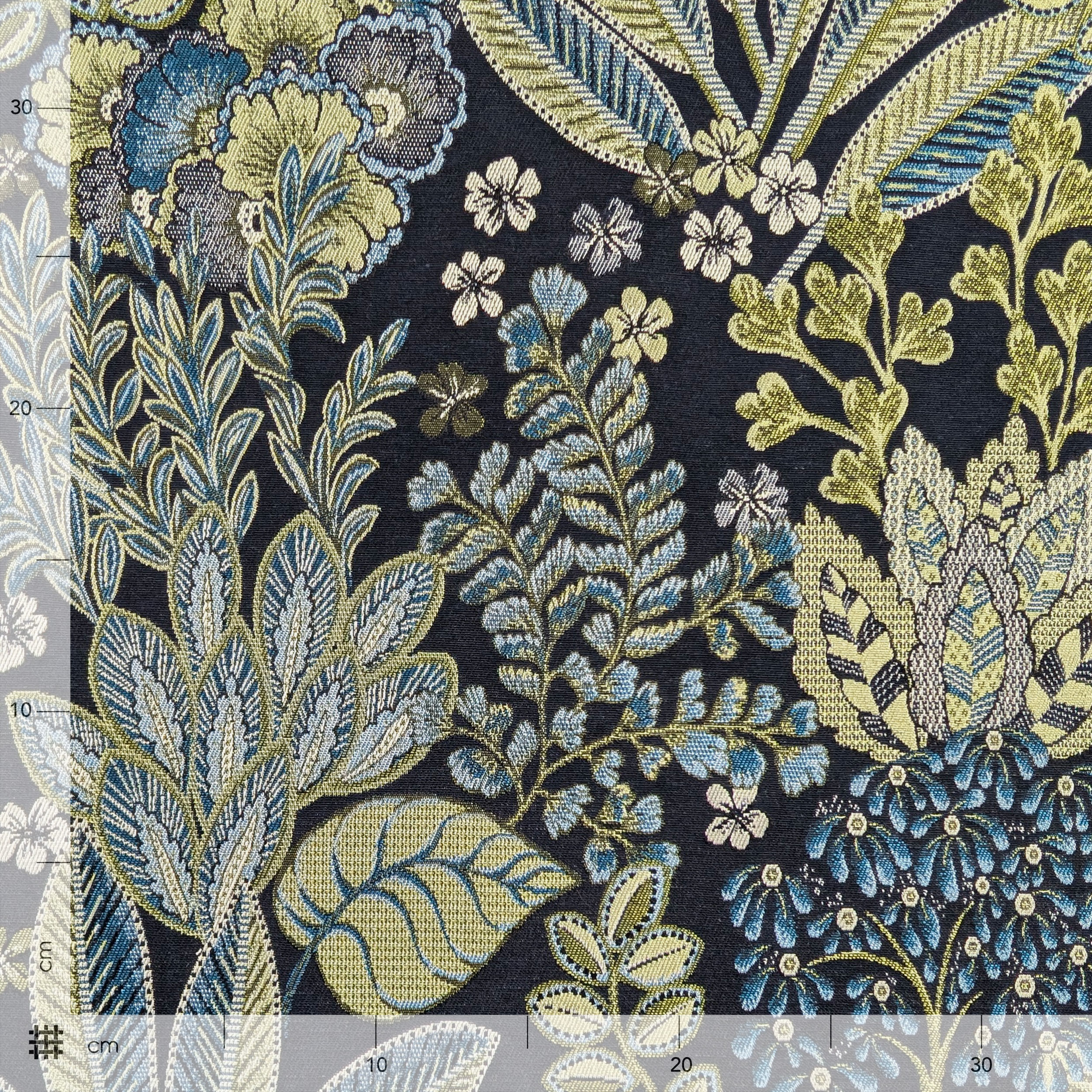 Jacquard Floreale Toni del Blu H 280 cm Image