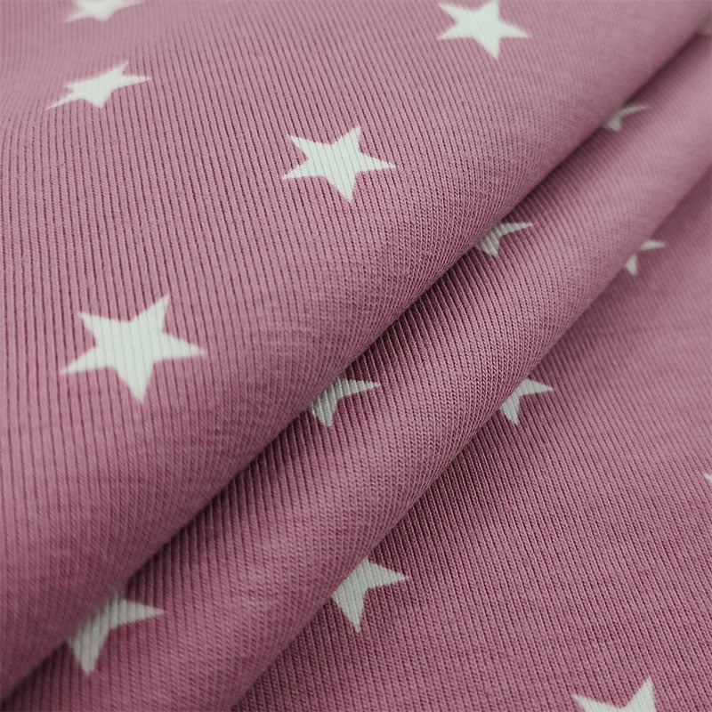 Tessuto Jersey Stelline Rosa