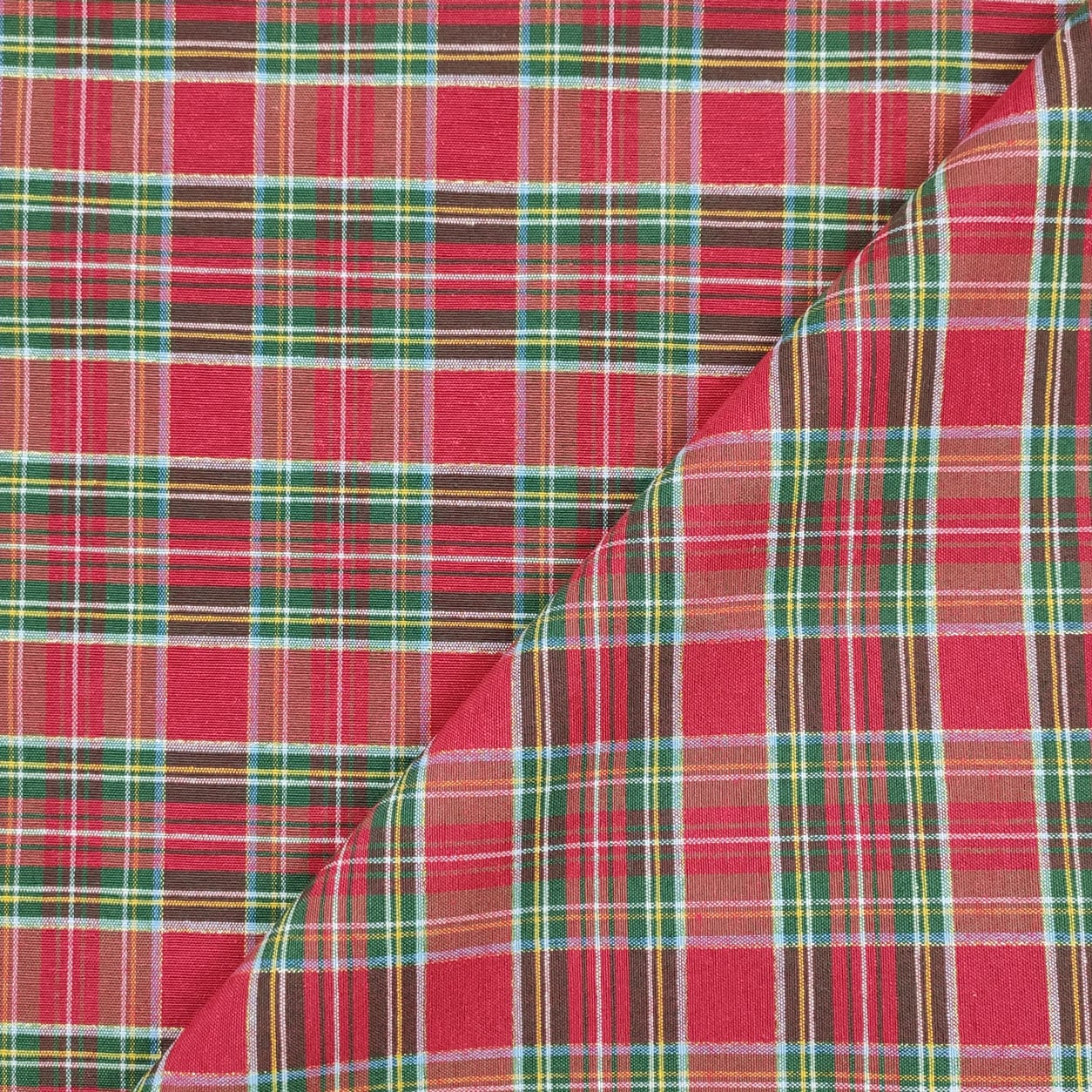 Ritaglio Tartan Lurex Quadri Verde Rosso 70x280 Cm