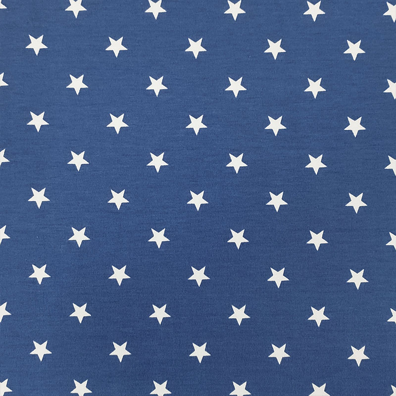 Tessuto Jersey Stelline Azzurro 1