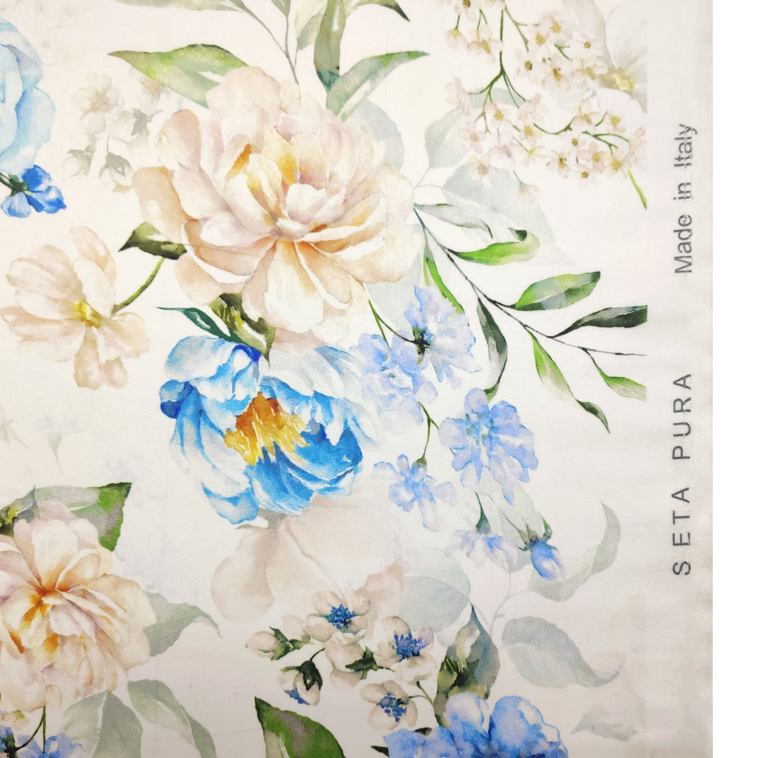 Organza Alta Moda Fiori Cipria e Celeste