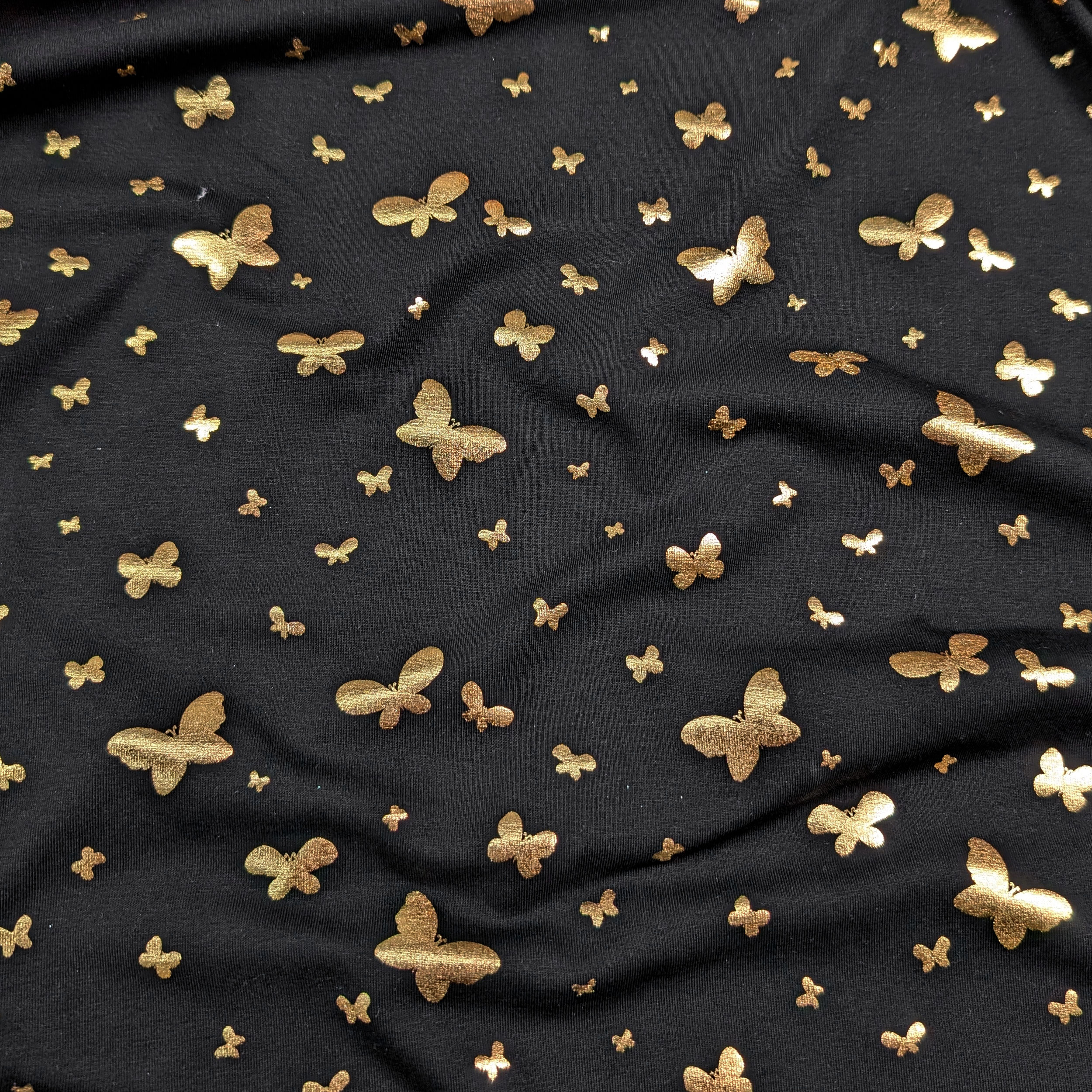 Maglina Cotone Nera Farfalle Oro Image