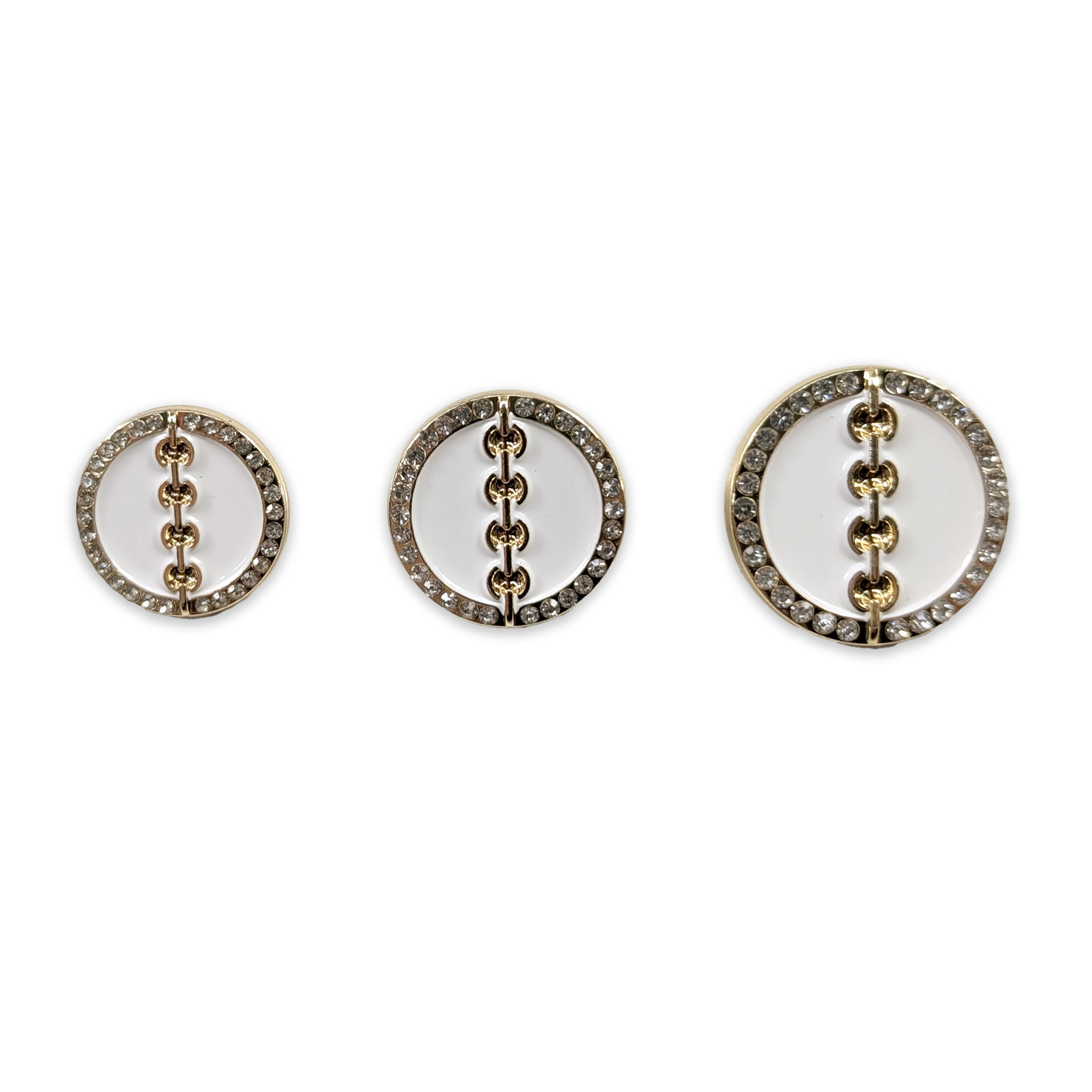 Bottone Elegante Strass Bianco Image