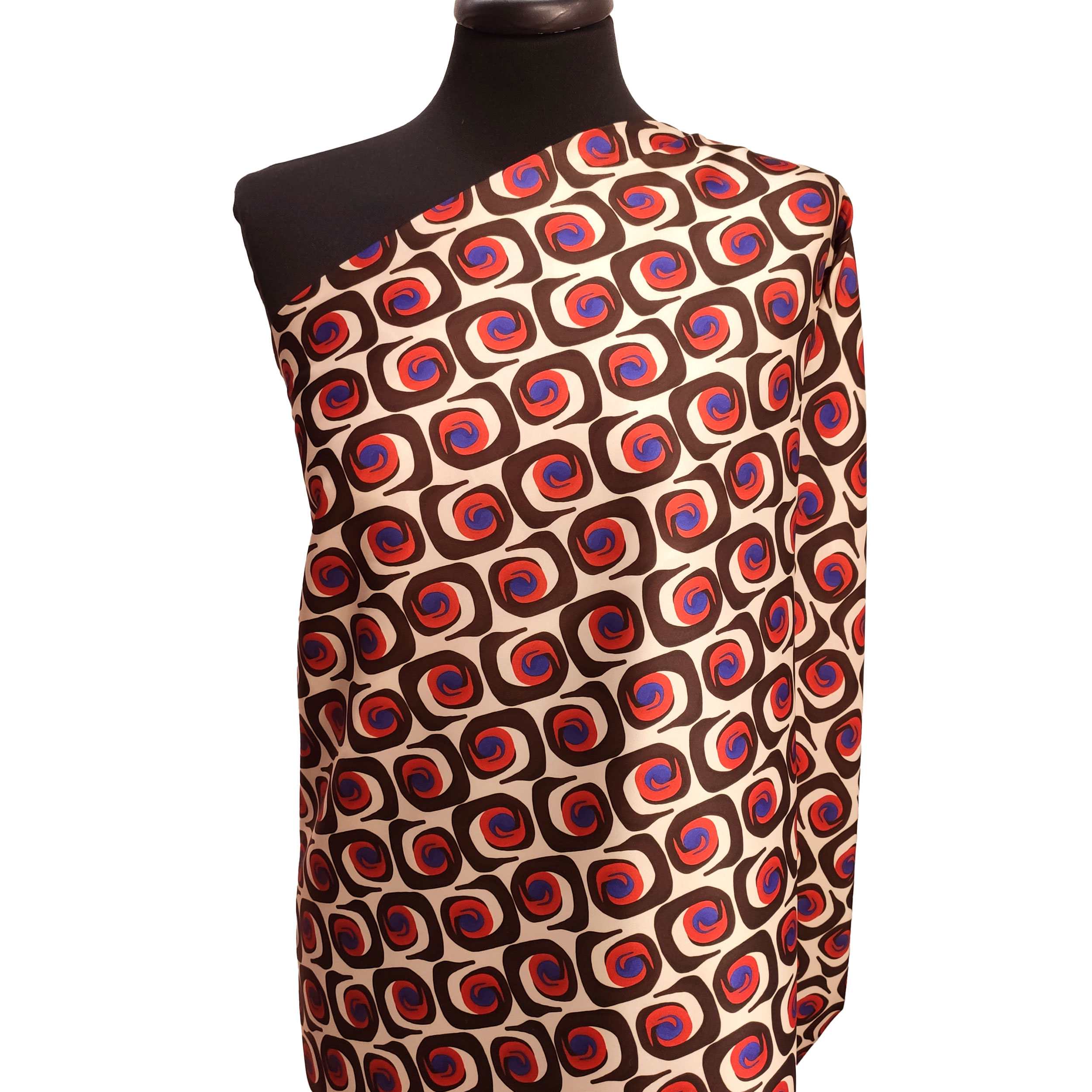 Rasetto Elasticizzato Setato Moda Motivi Astratti Arancio