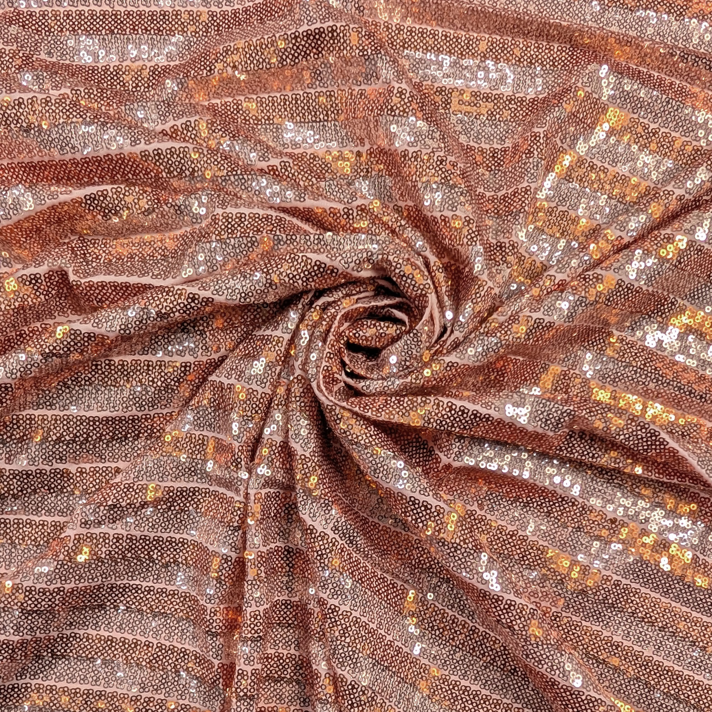 Tessuto Paillettes Pesca a Righe Image