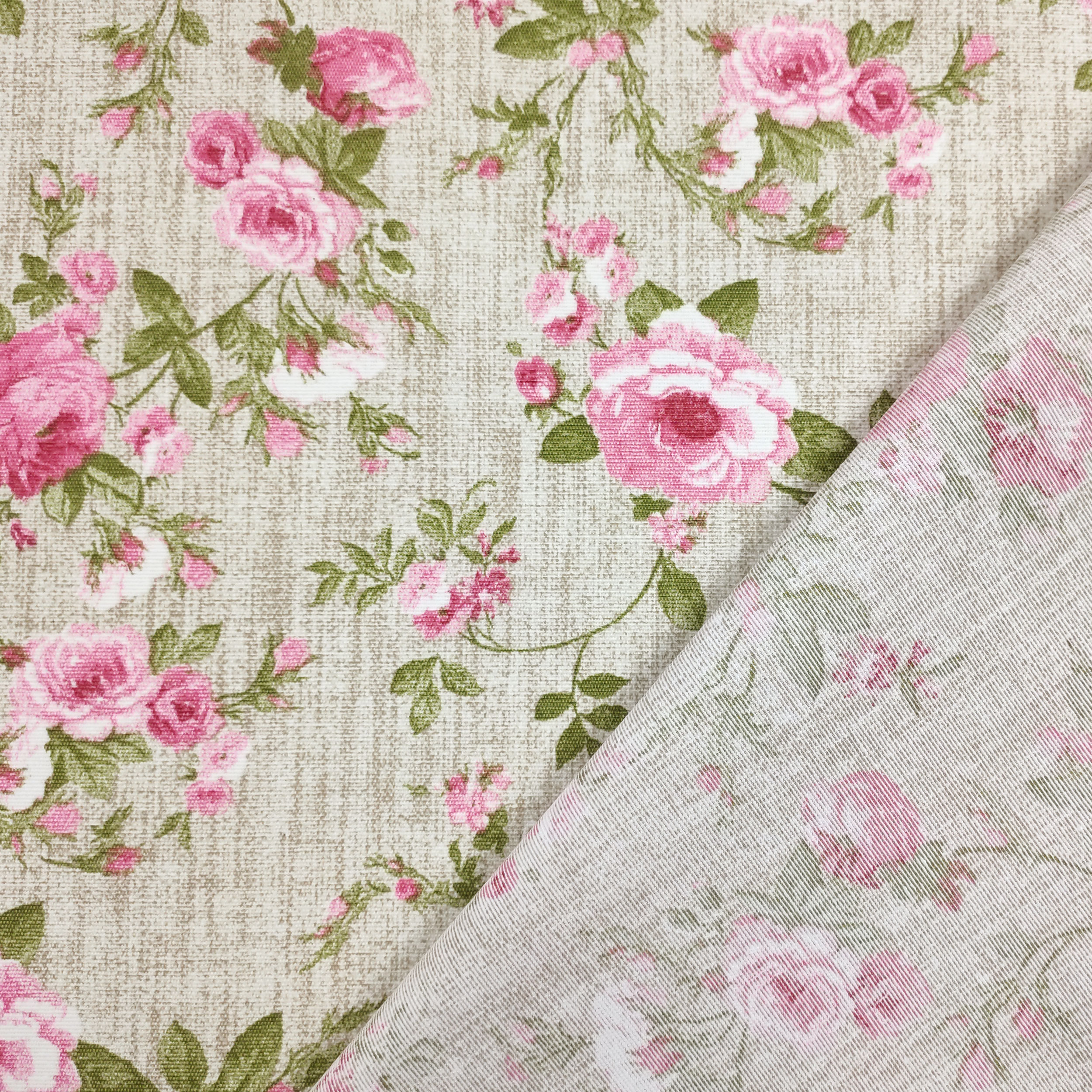 Tessuto per Tovaglia Resinata Rose Sfondo Beige Image