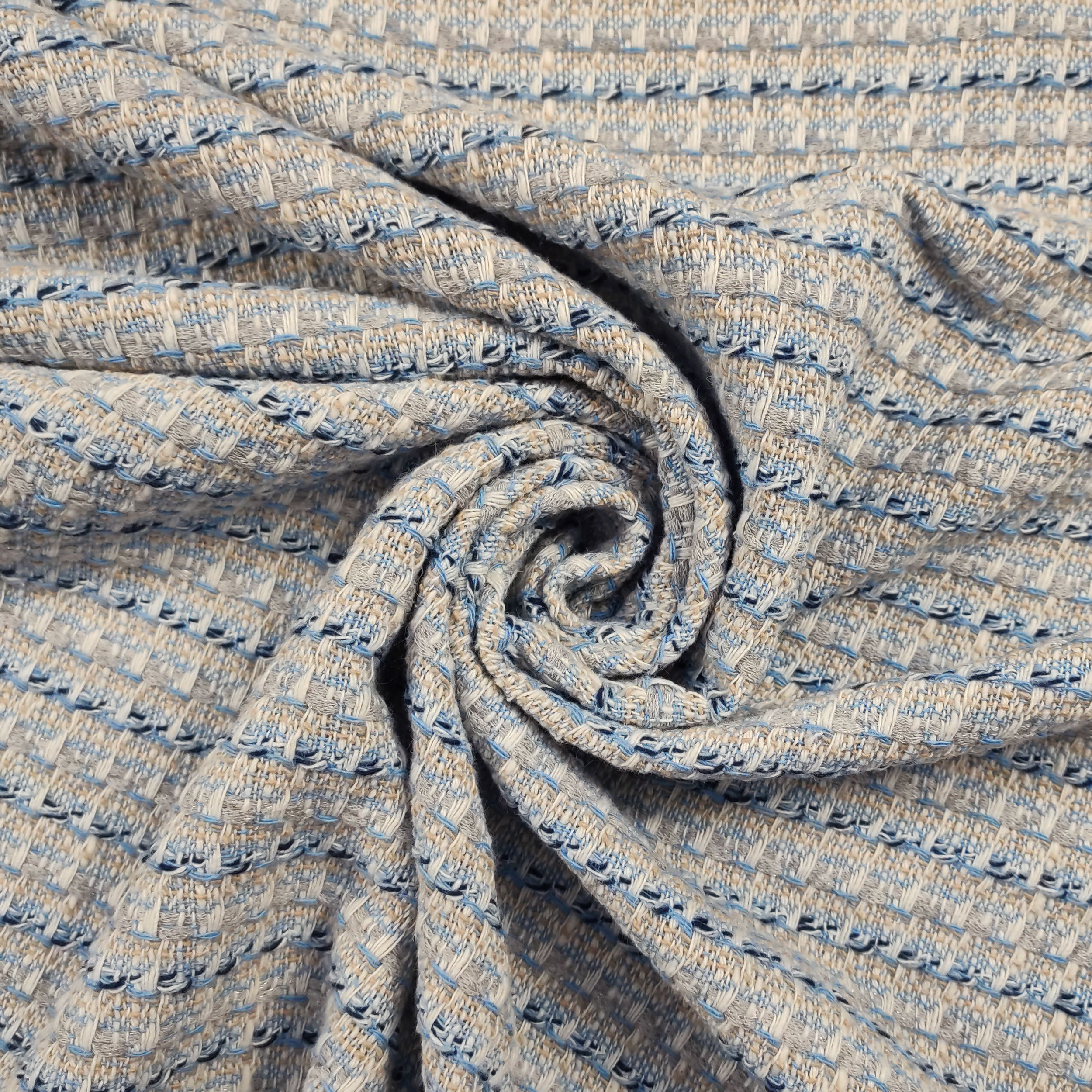 Jacquard Setato Alta Moda Azzurro Bianco