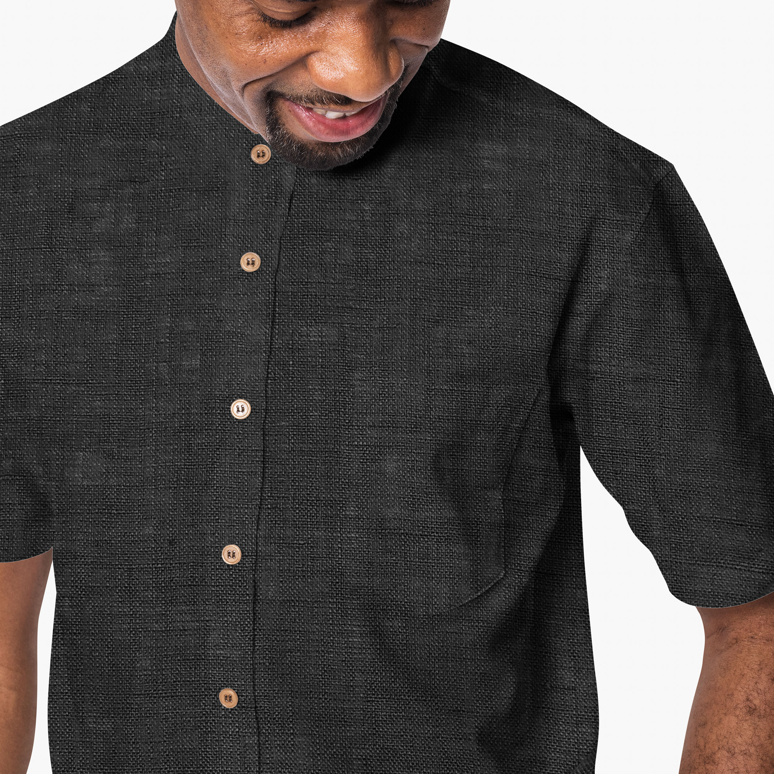 camicia lino nero