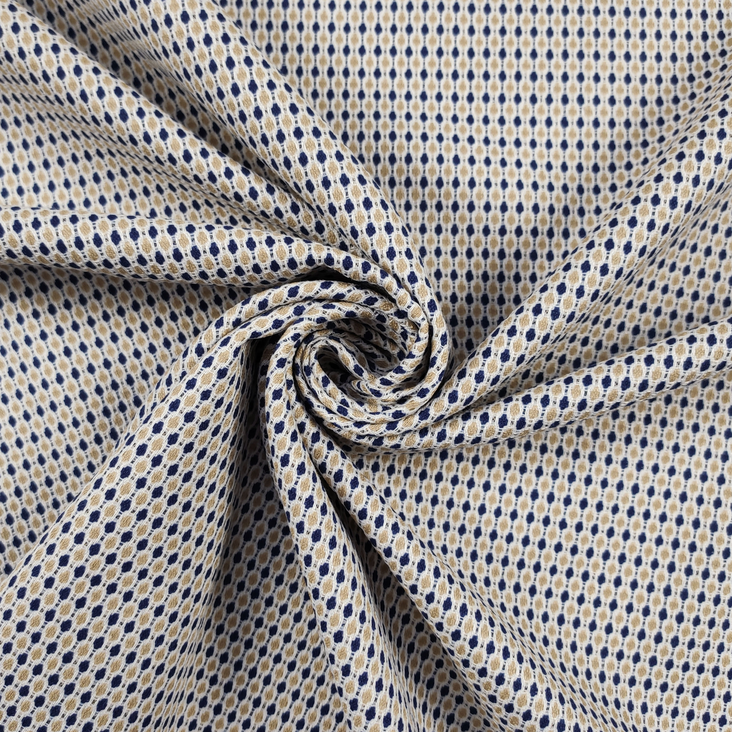Tessuto Elasticizzato Microfantasia Blu