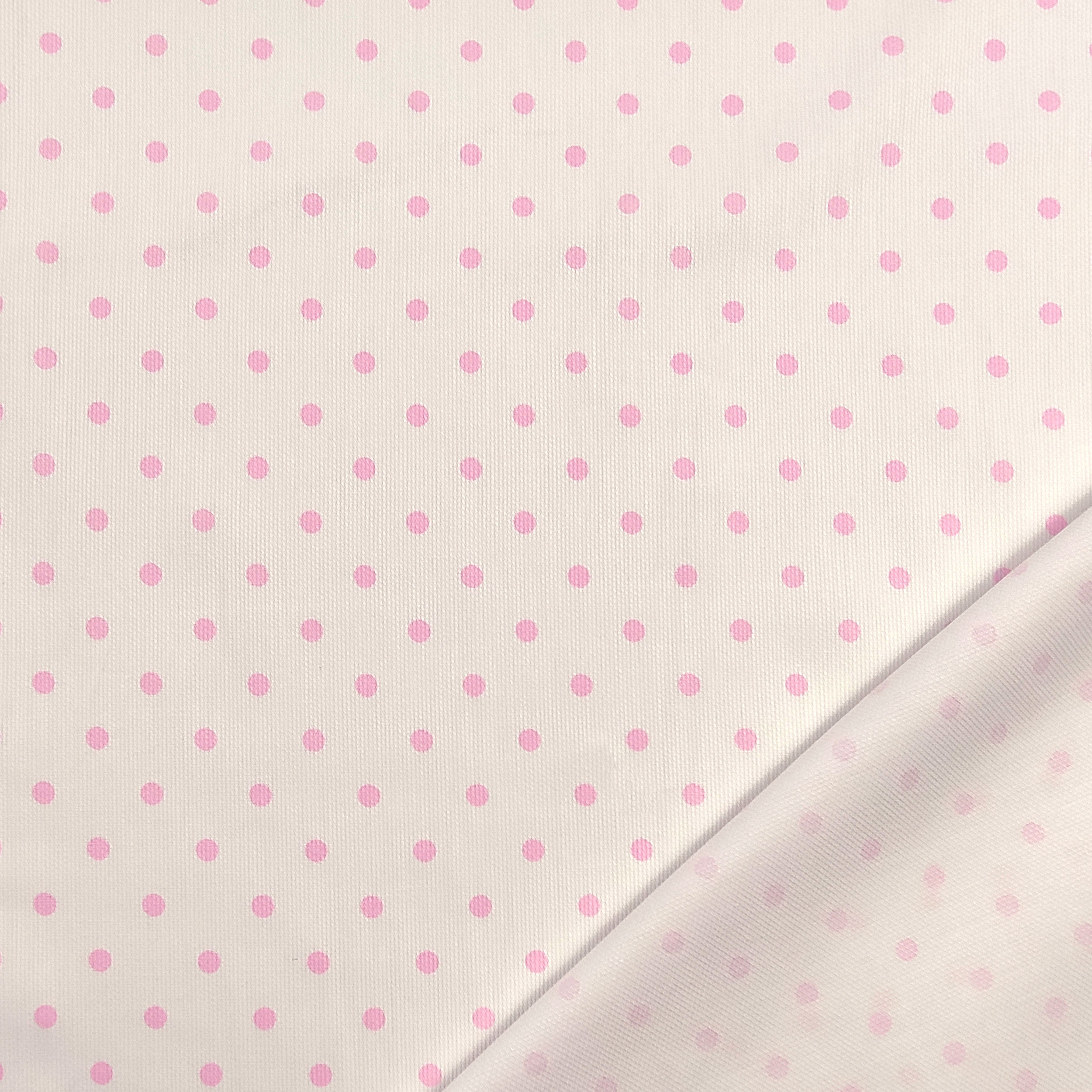 Tessuto Cotone Piquet con Pois Rosa Image