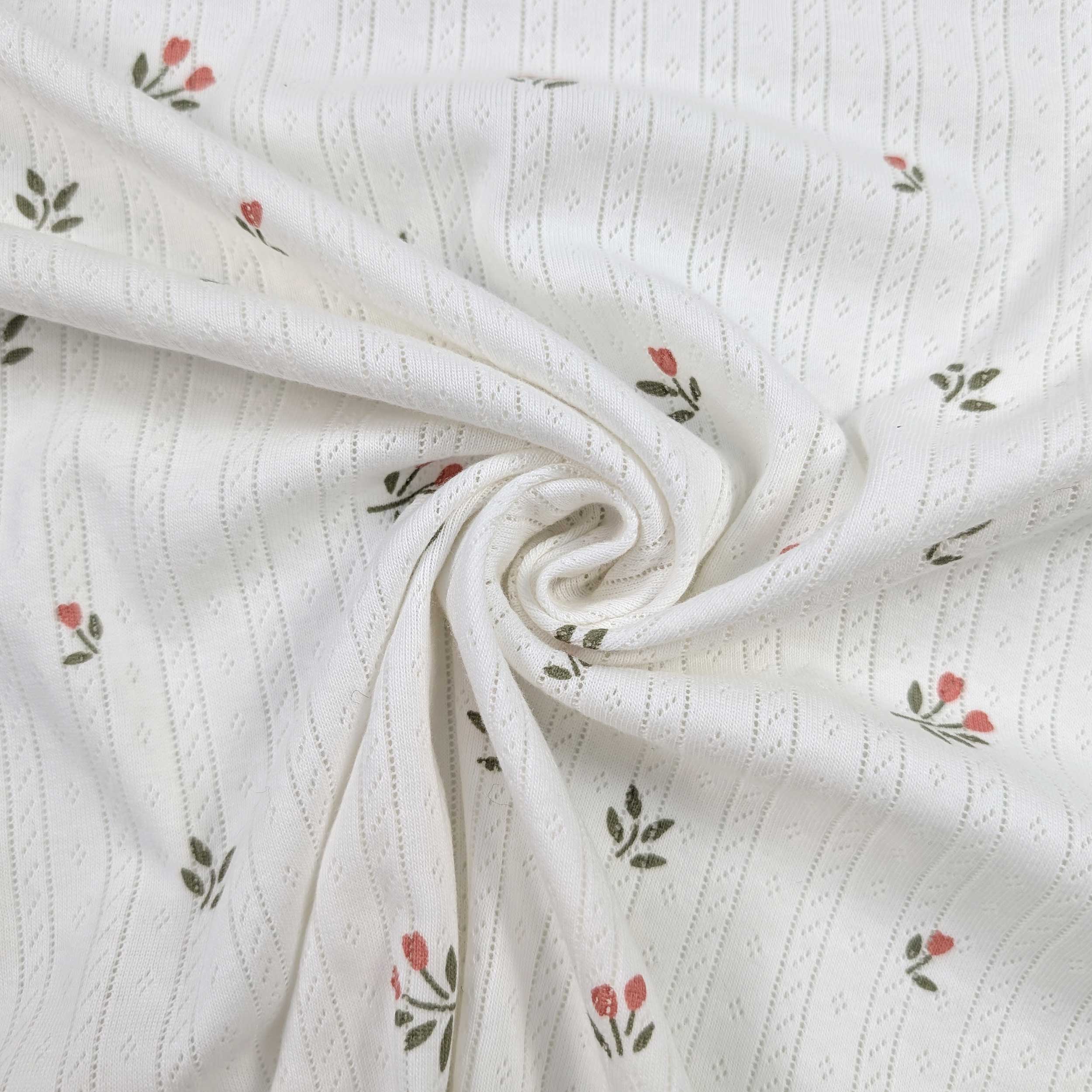 Maglia Traforata Puro Cotone Tulipani Image