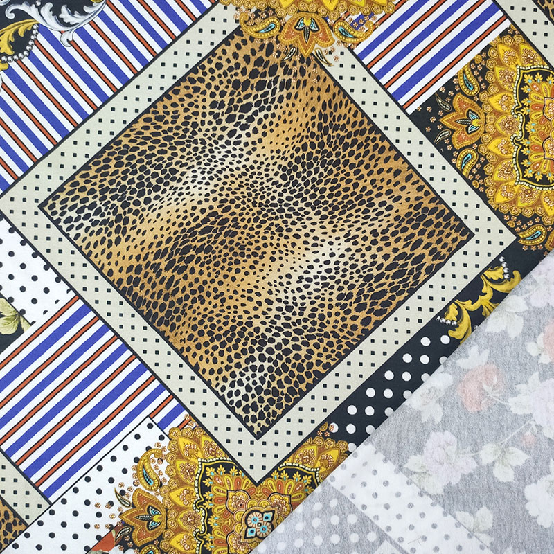 Tessuto Maglina Patchwork Animalier