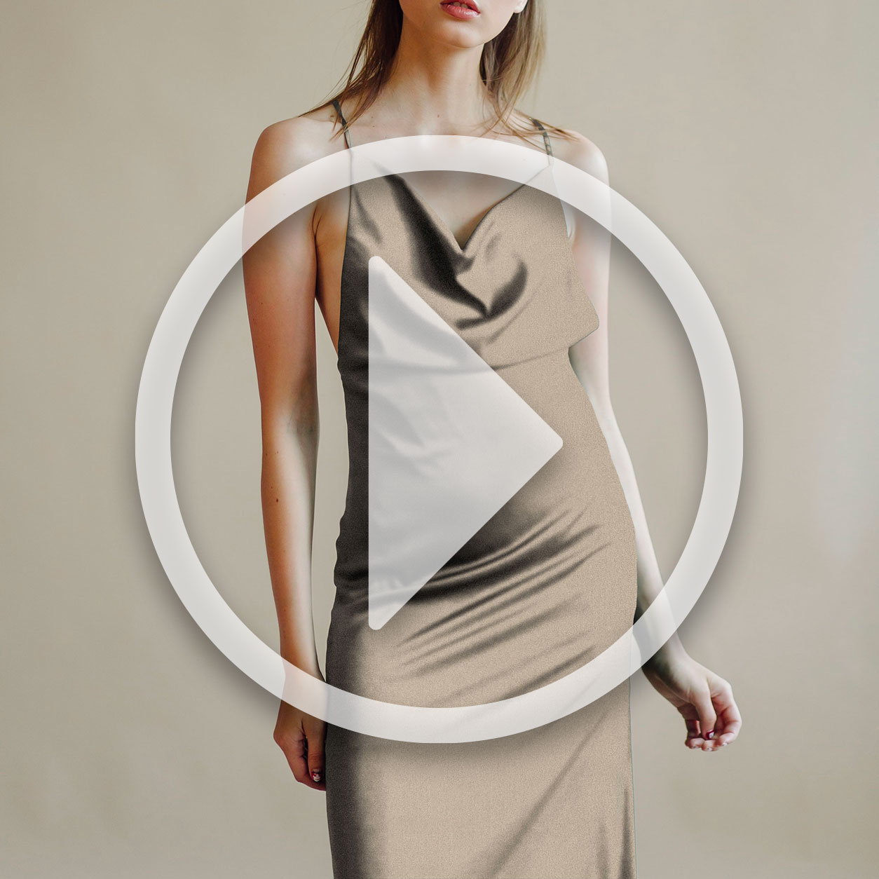 Tessuto Raso di Seta Elasticizzato Beige Image
