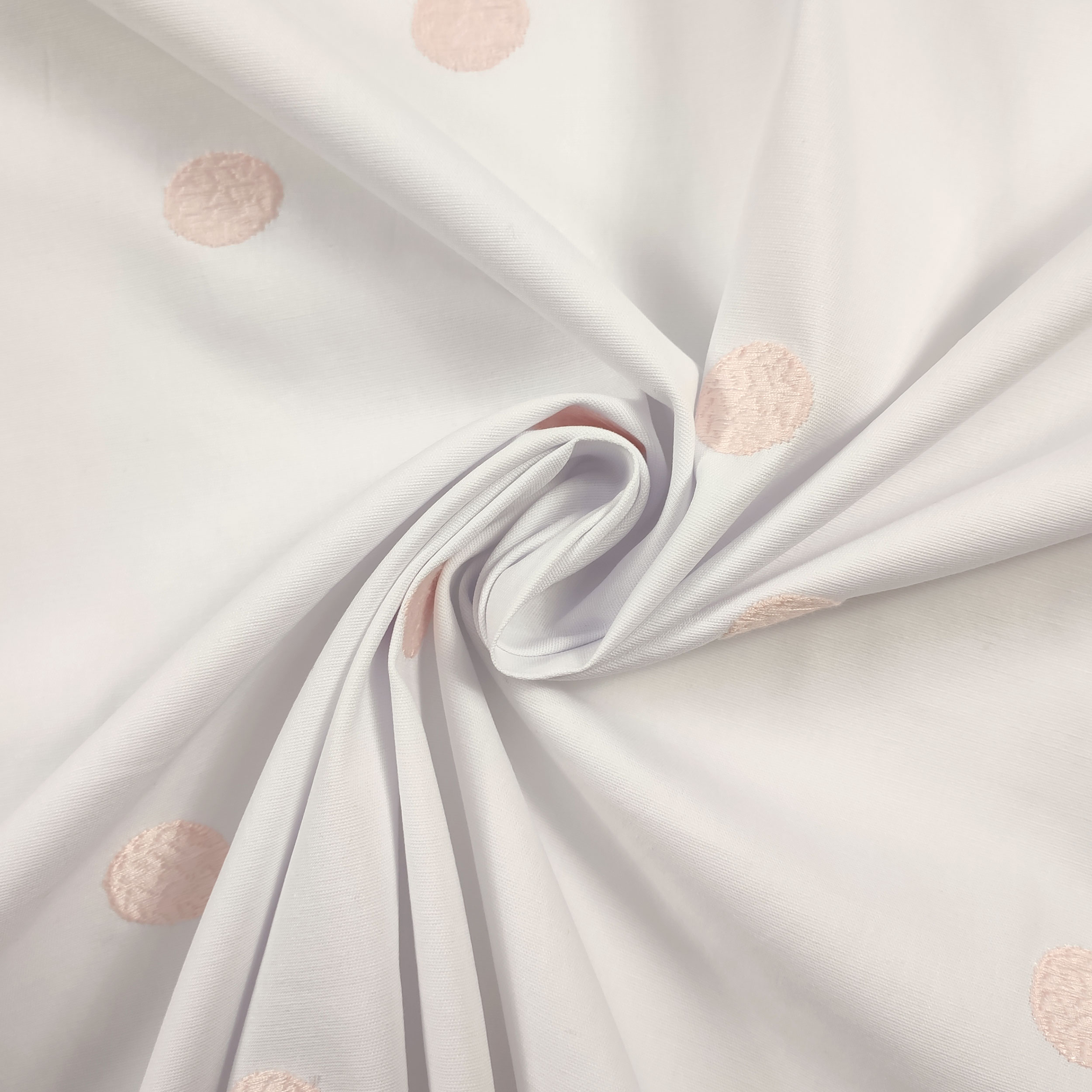 Cotone Elasticizzato Ricamo Pois