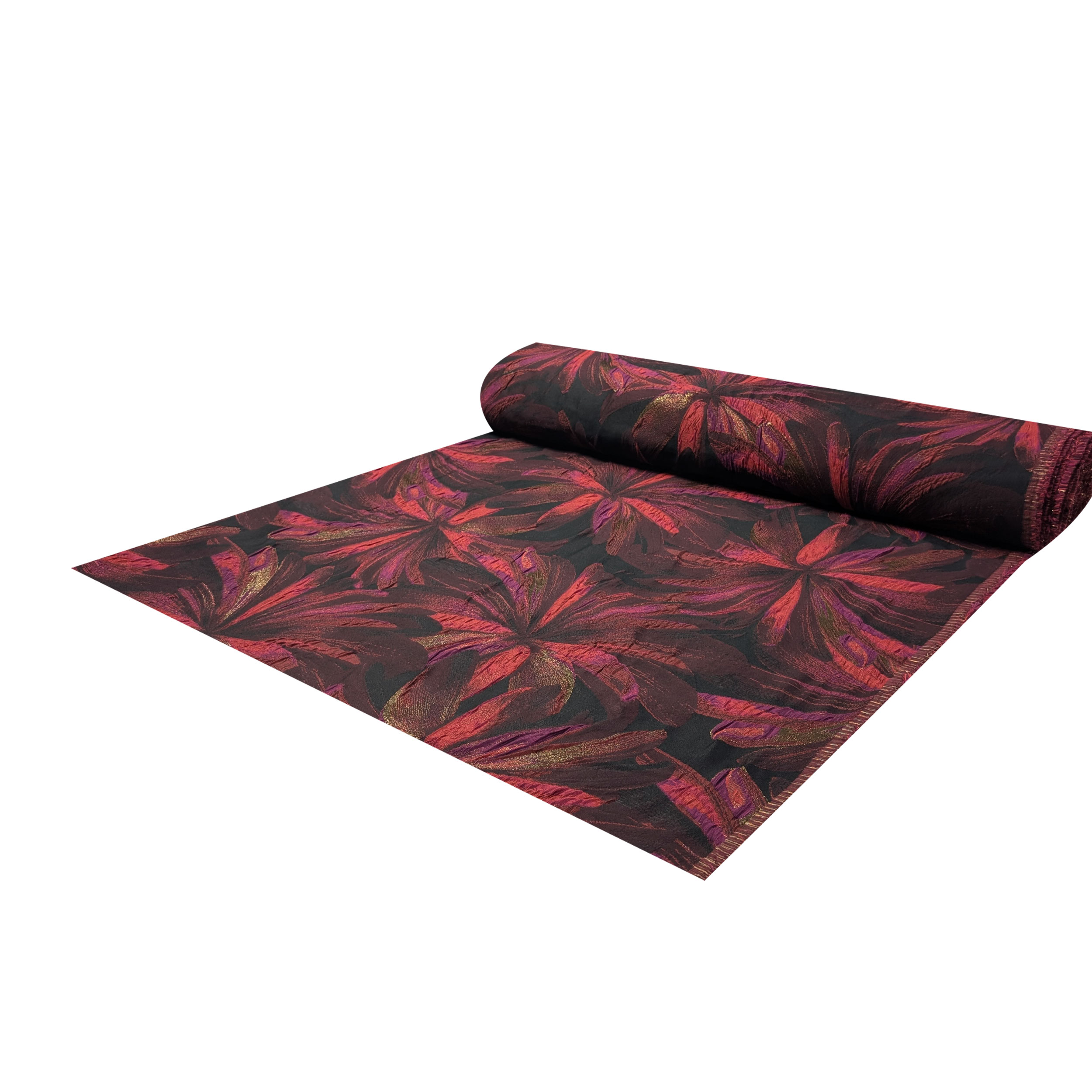 Broccato Moda Fiori Rossi Lurex Image