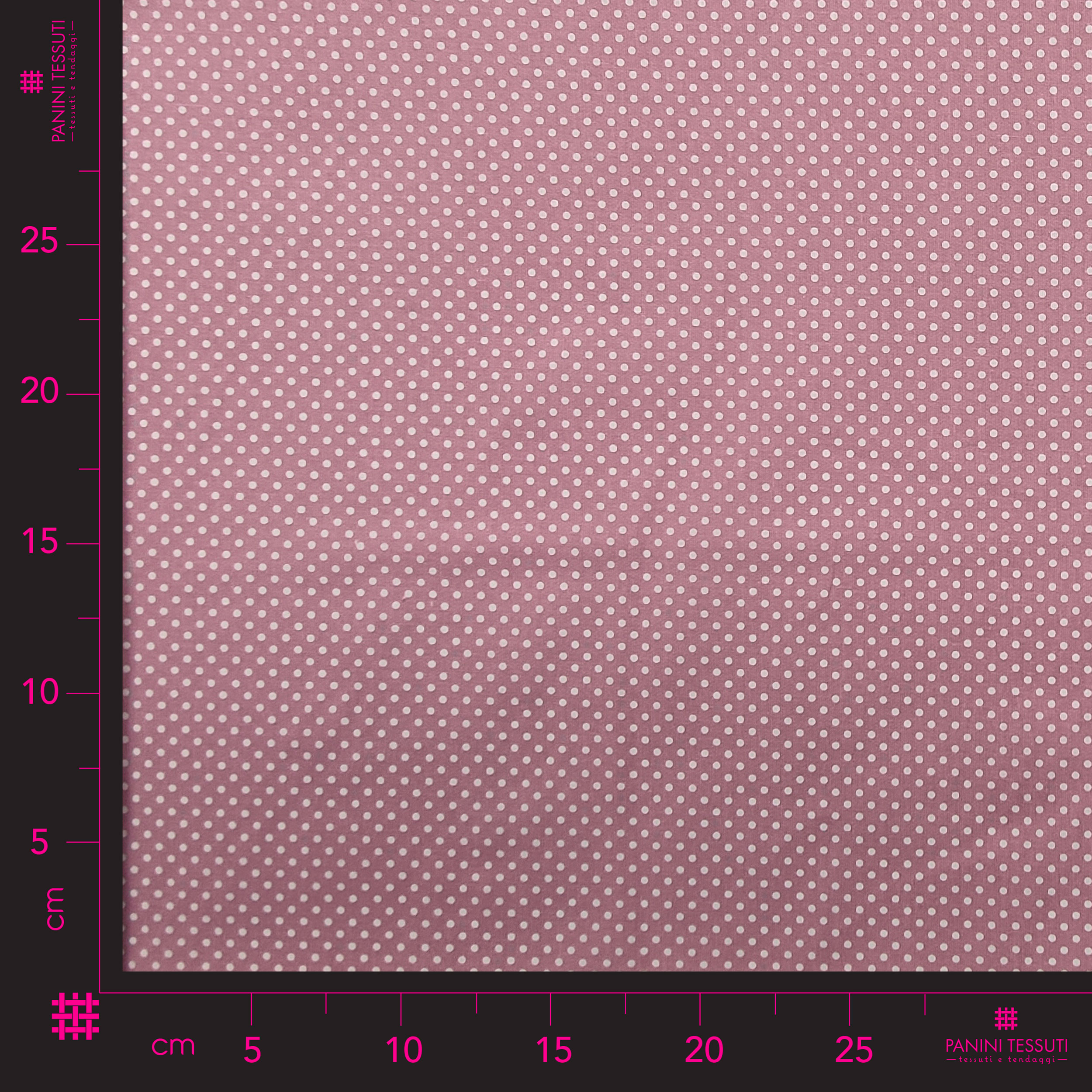 Tessuto Cotone Rosa Antico Pois Bianchi