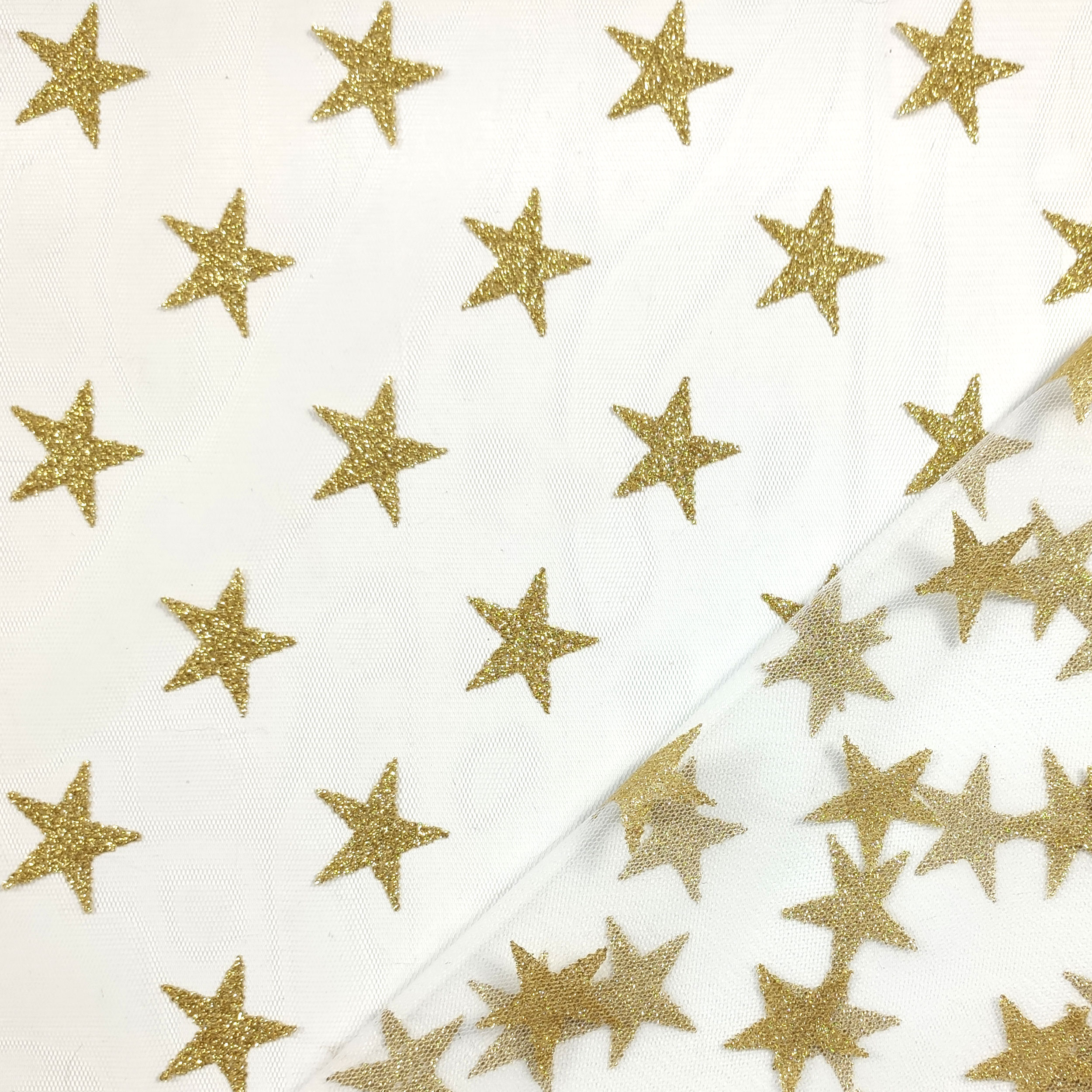 Tulle Stelle Lurex in Oro  