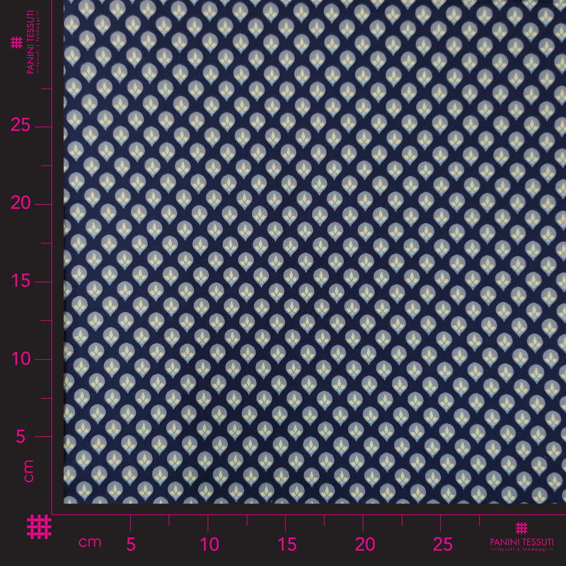 Ritaglio Tessuto Gutermann Fantasia Gocce di Rugiada Blu 50x145 cm