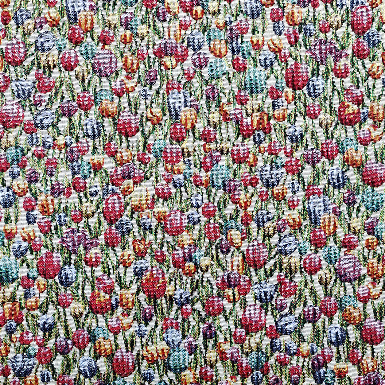 Tessuto Jacquard Piccoli Tulipani Colorati