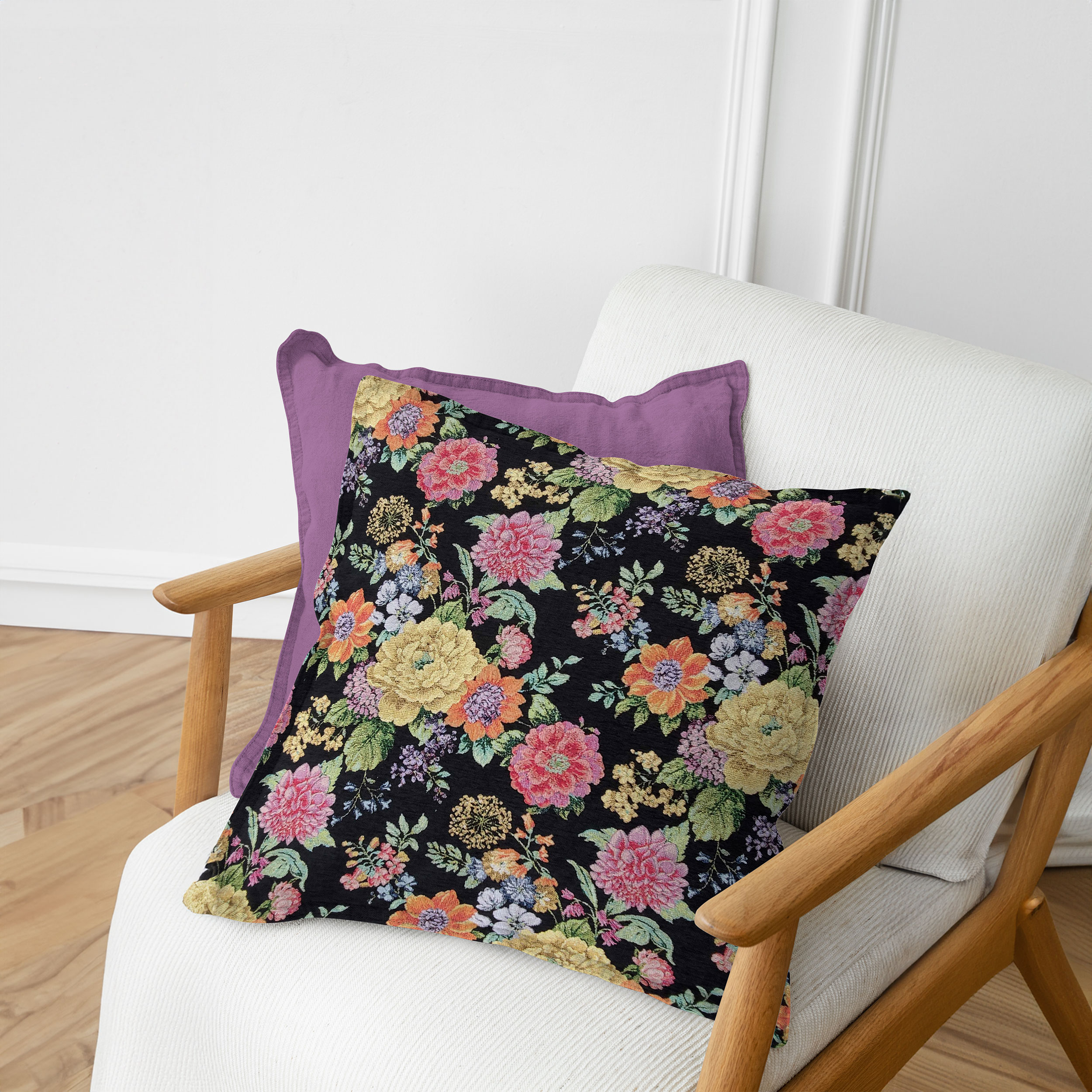 Gobelin Jacquard Cinigliato Sfondo Nero
