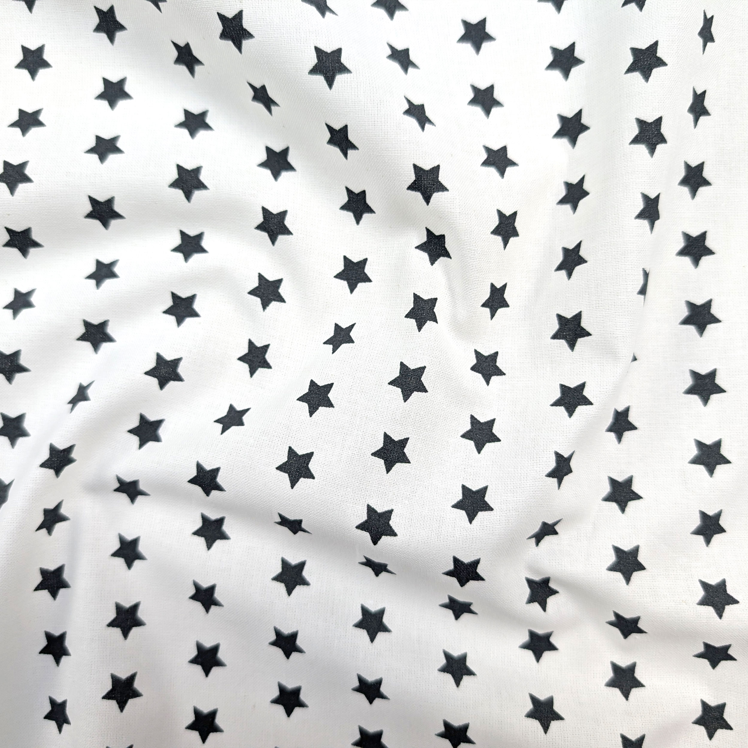 Cotone Stelle Nere Sfondo Bianco Image