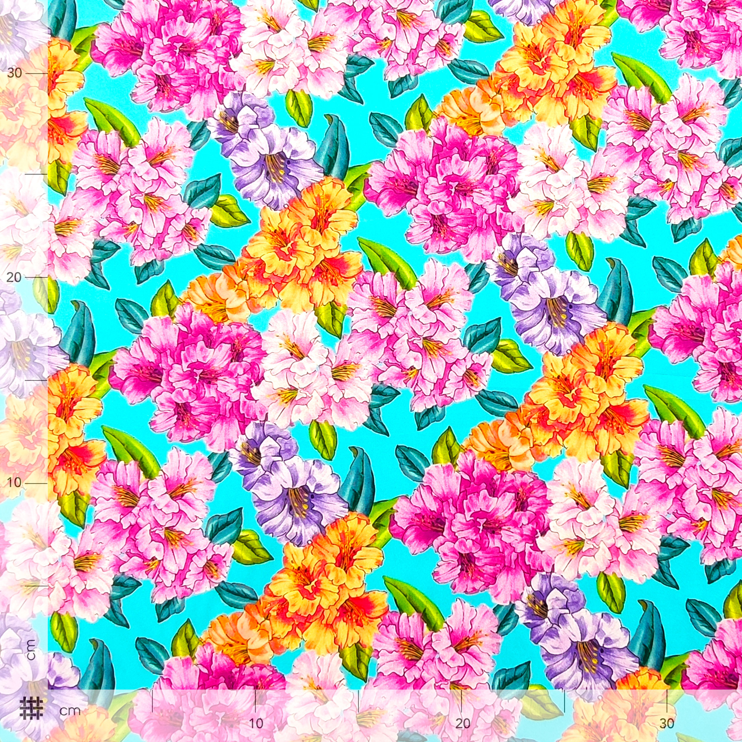 Cotone Elasticizzato Fantasia Fiori Grandi Colorati