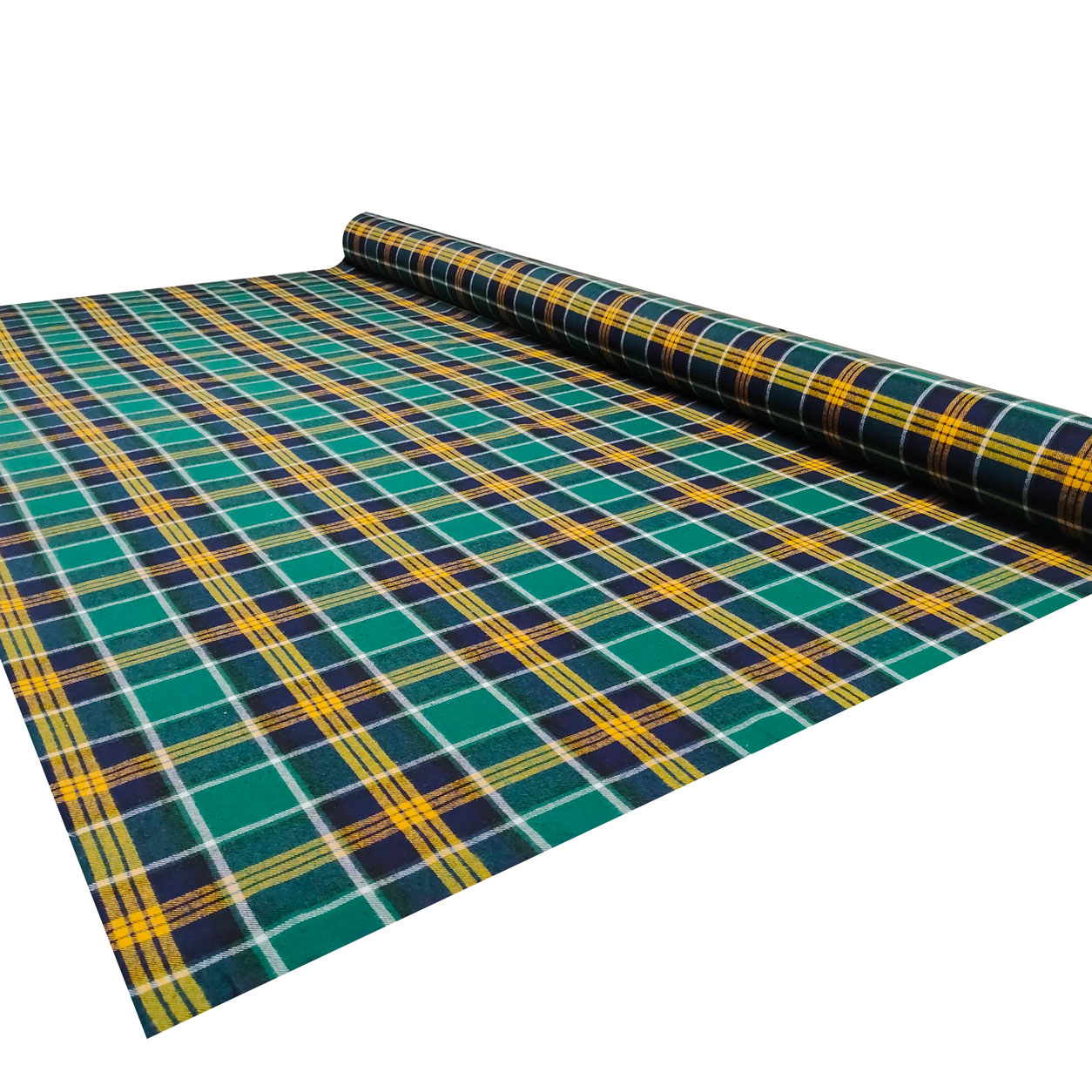 Tessuto Flanella Tartan Blu Verde Giallo