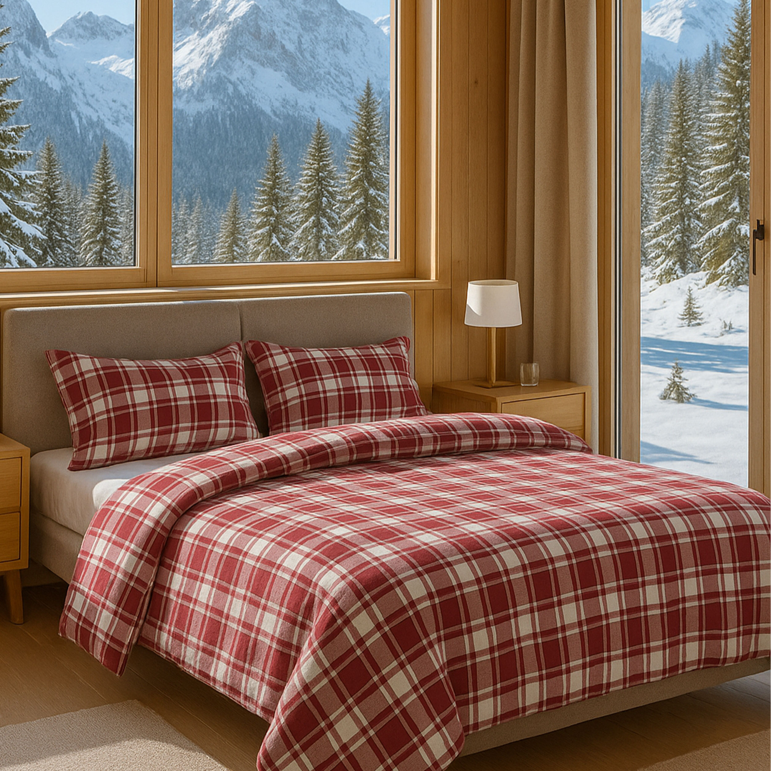 Tessuto Tinto In Filo Tartan Bordeaux Image