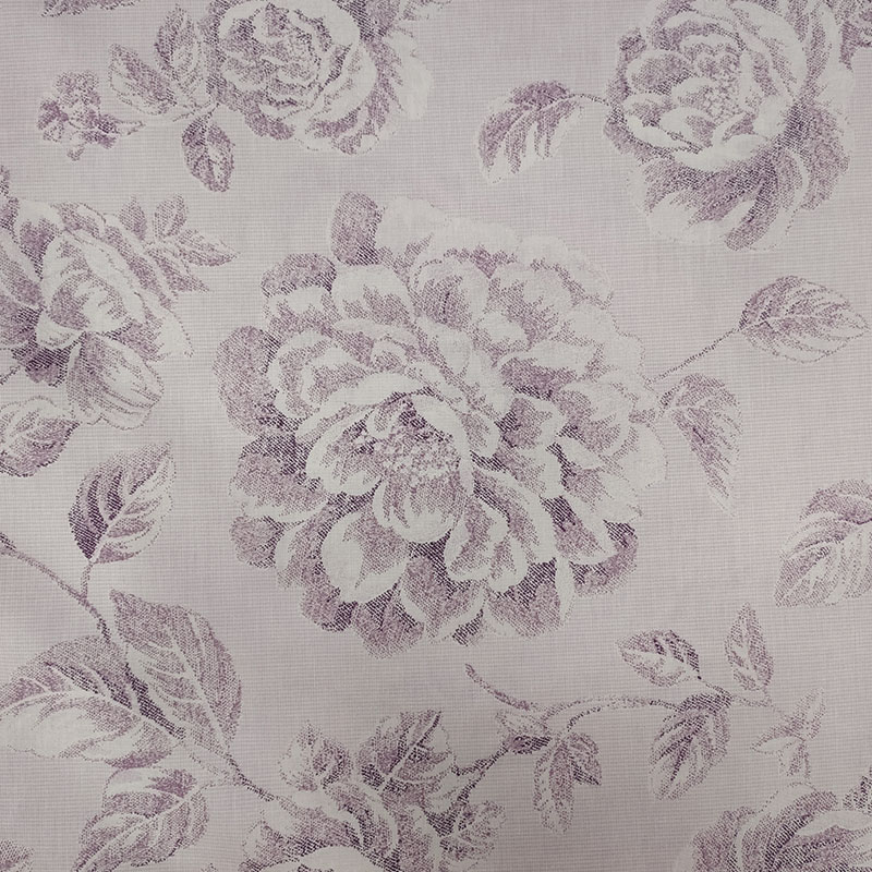Tessuto cotone rose disegnate lilla