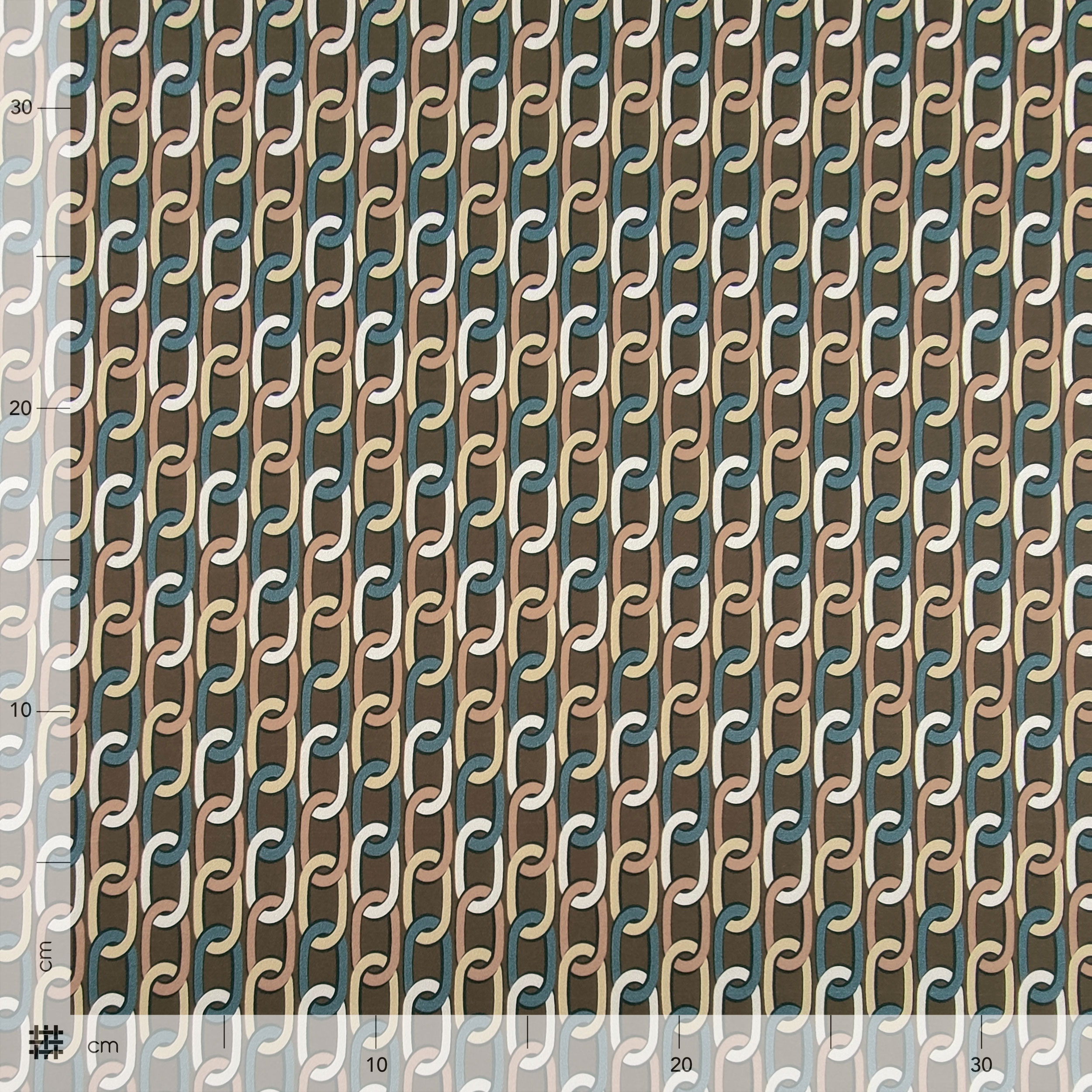 Raso Setato Alta Moda Catene Piccole Sfondo Marrone