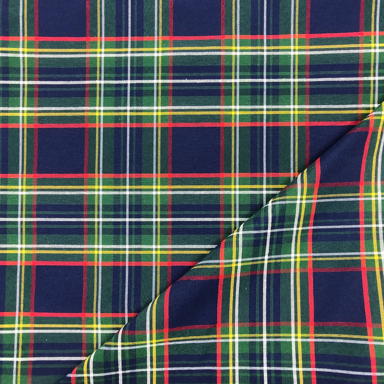  Tessuto Misto Cotone Tartan Quadro Grande Image