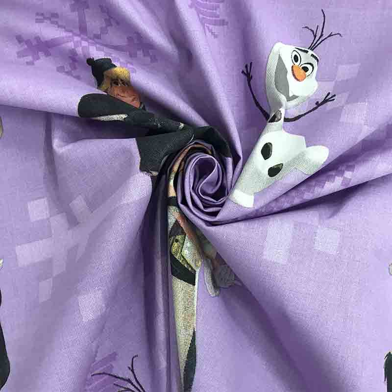 Tessuto cotone Disney Frozen Lilla Rosa