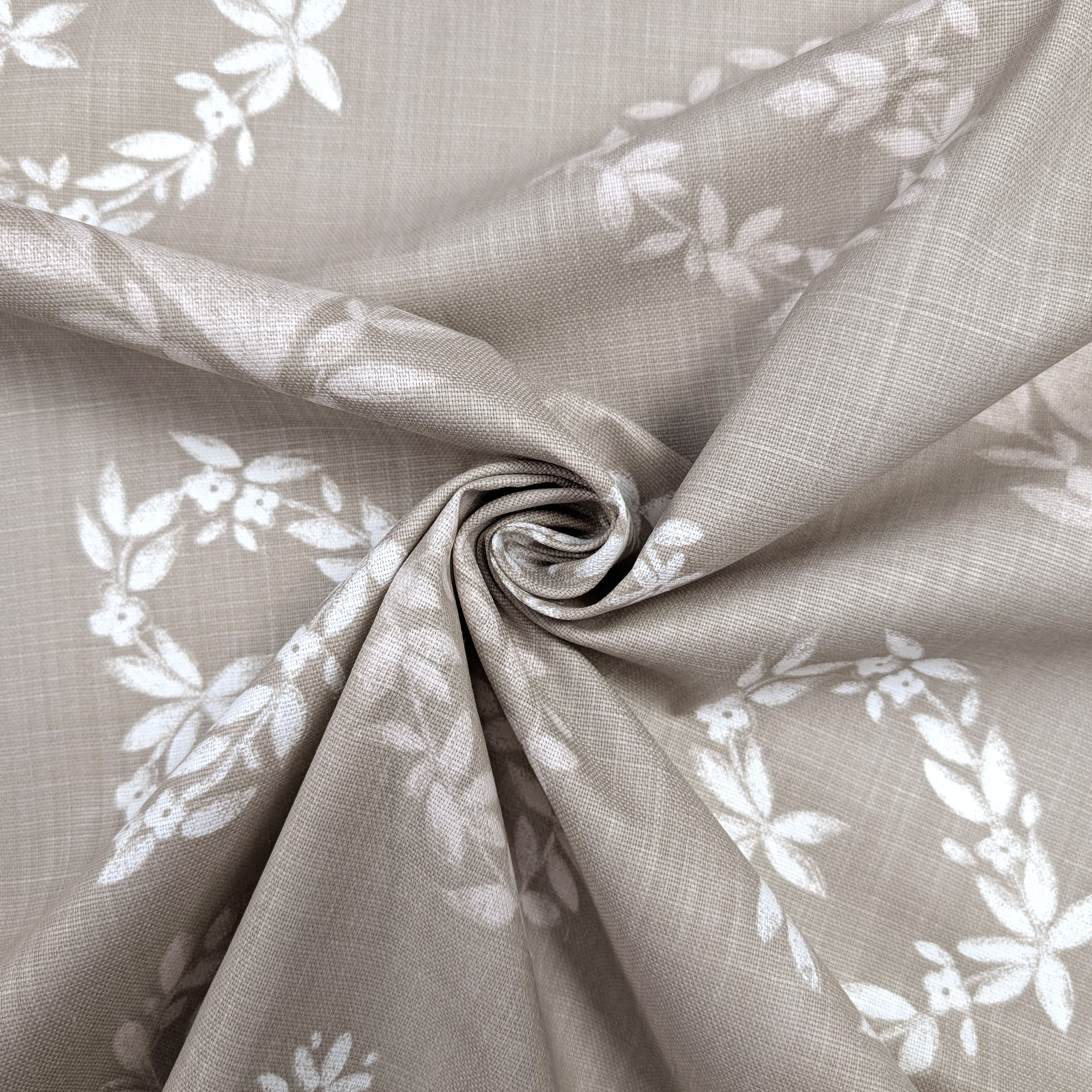 Cotone Lino Arredo Fiori e Cuori Shabby Image