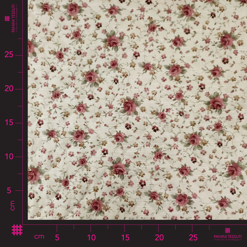 Tessuto Trapuntato con Fiorellini Rosa Image