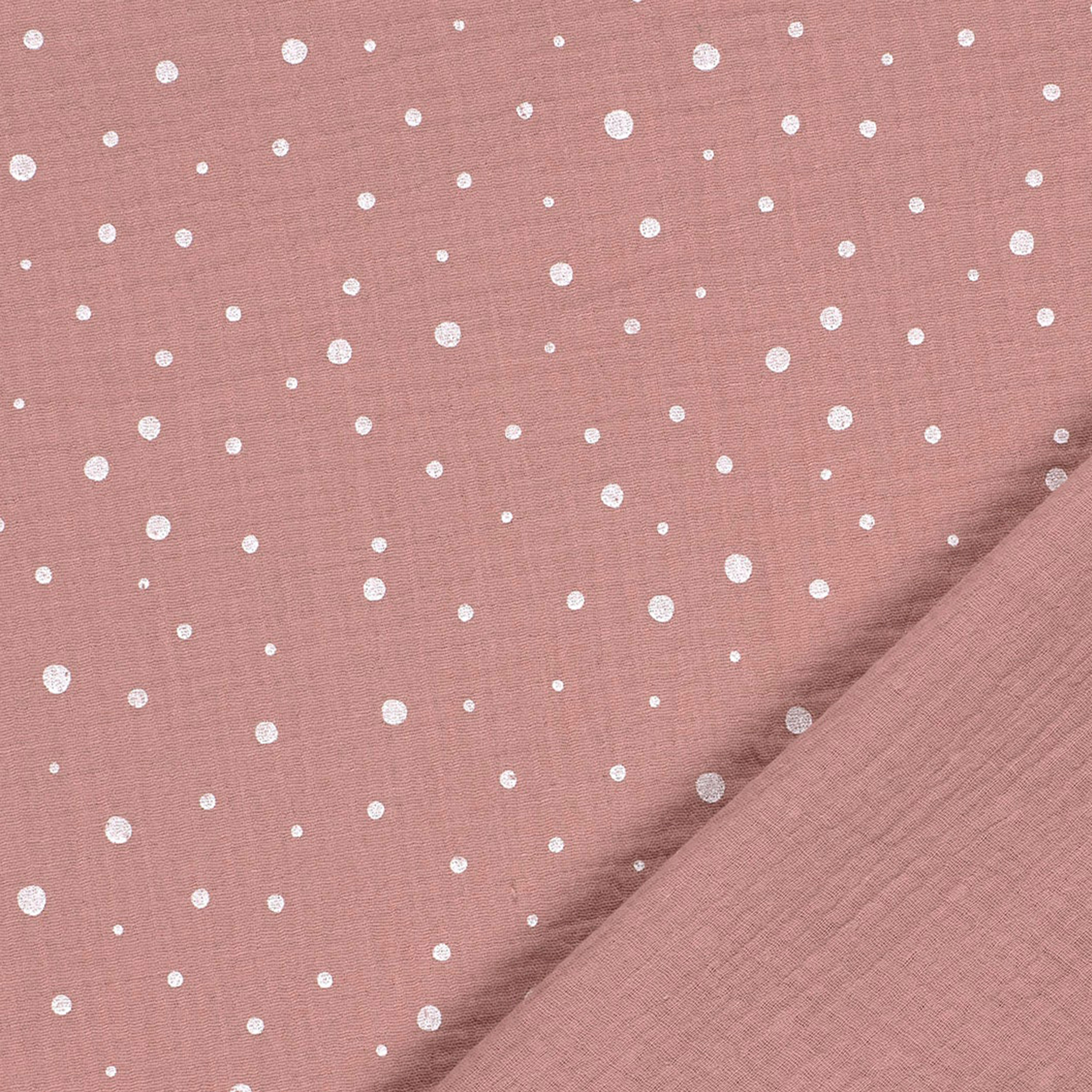 Mussola Rosa Antico Pois Bianchi Image