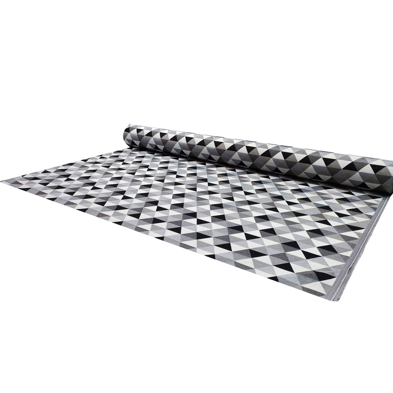 Tessuto arredo jacquard rombi grigio nero