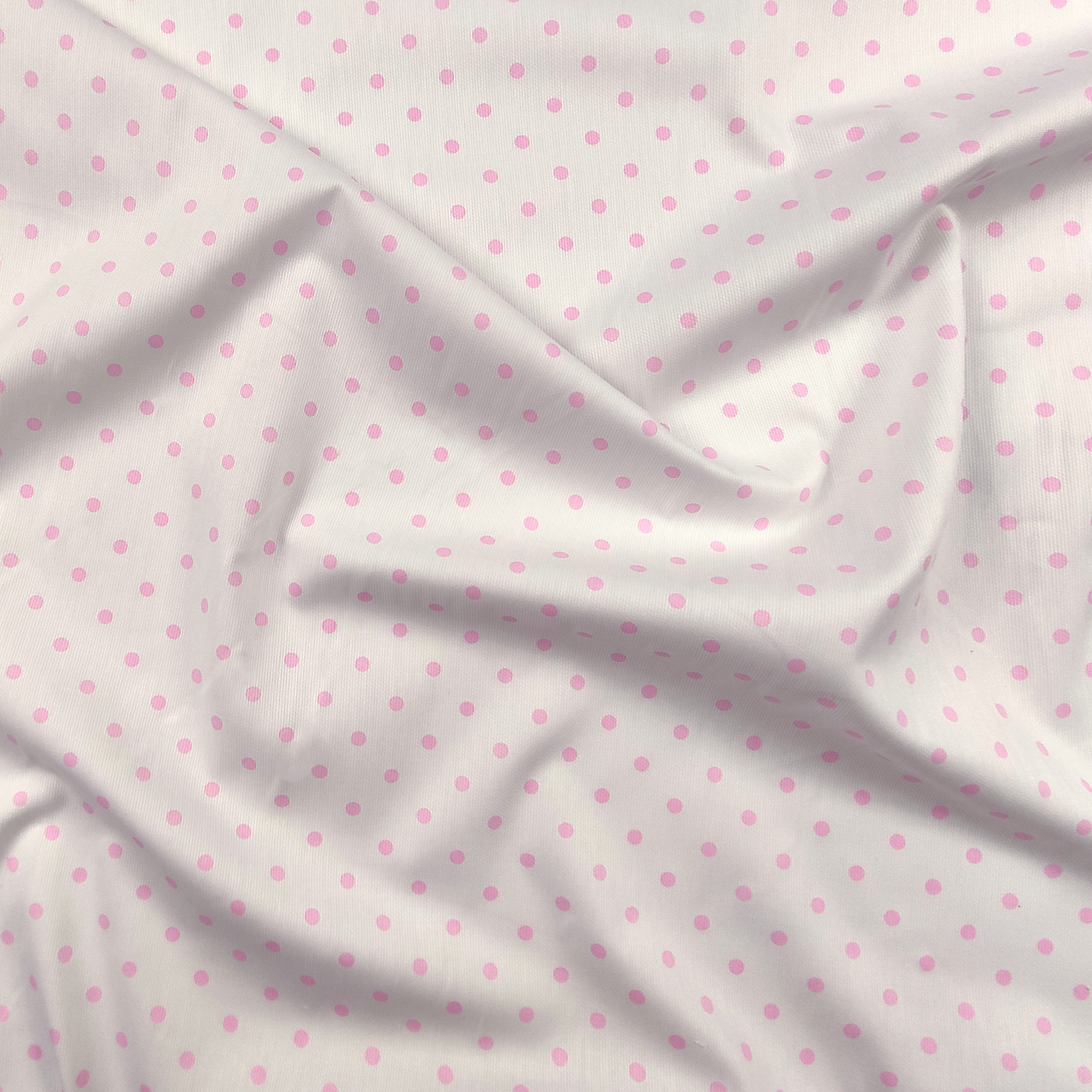 Tessuto Cotone Piquet con Pois Rosa Image