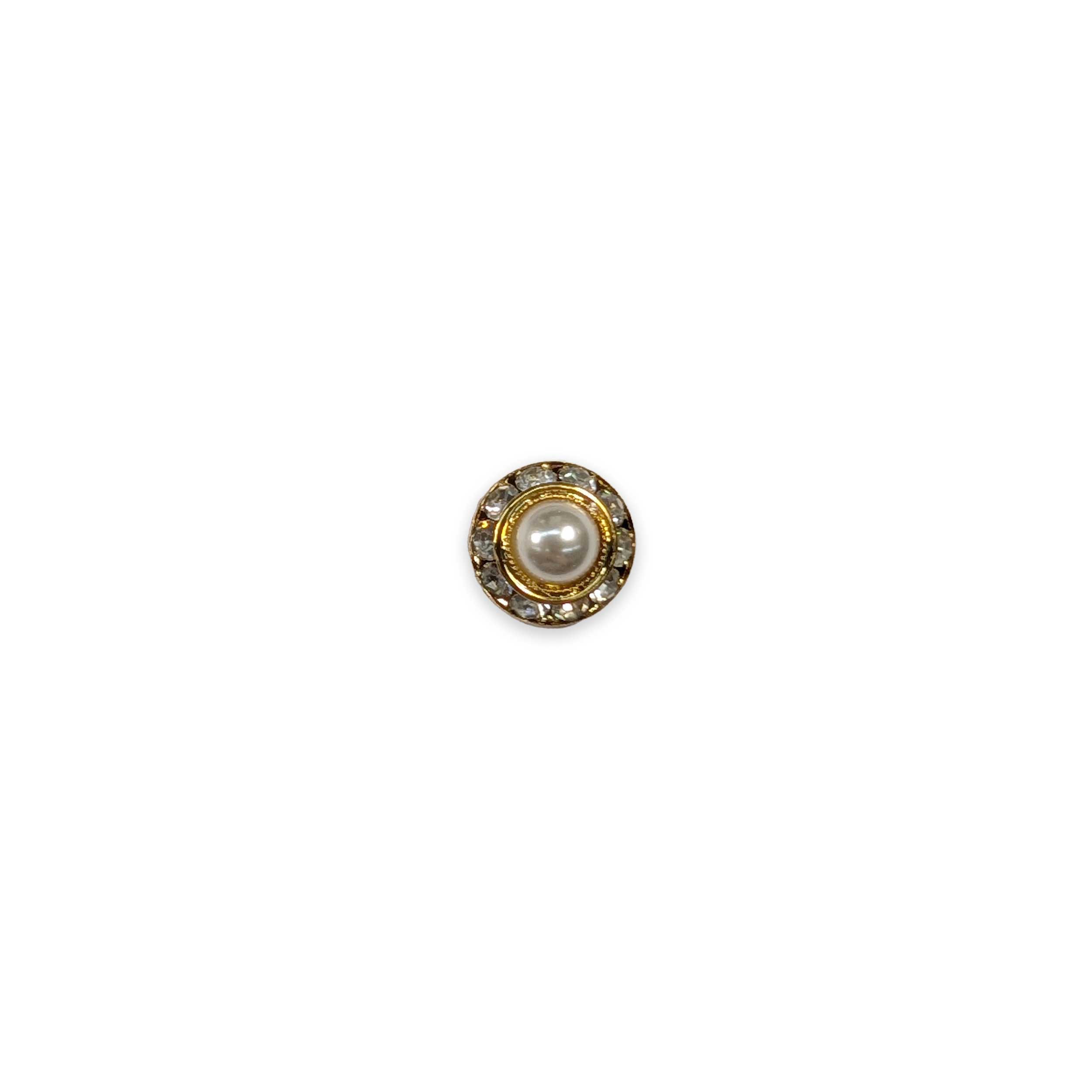 Bottone Gioiello in Oro con Strass e Madreperla Image