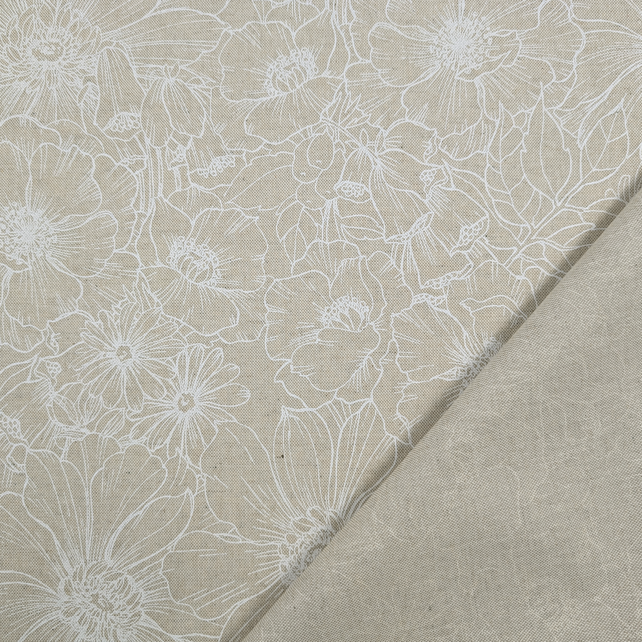 Tessuto per Tovaglia Resinata Fiori Bianchi Moderni Image