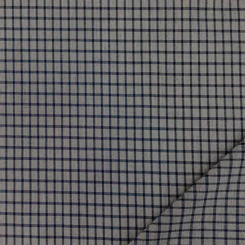 Tessuto per Camicie Quadretti Grigio e Blu
