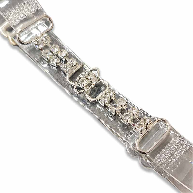 Bretelle Gioiello Trasparenti con Strass e Inserto a Mandorla Lavorato Image