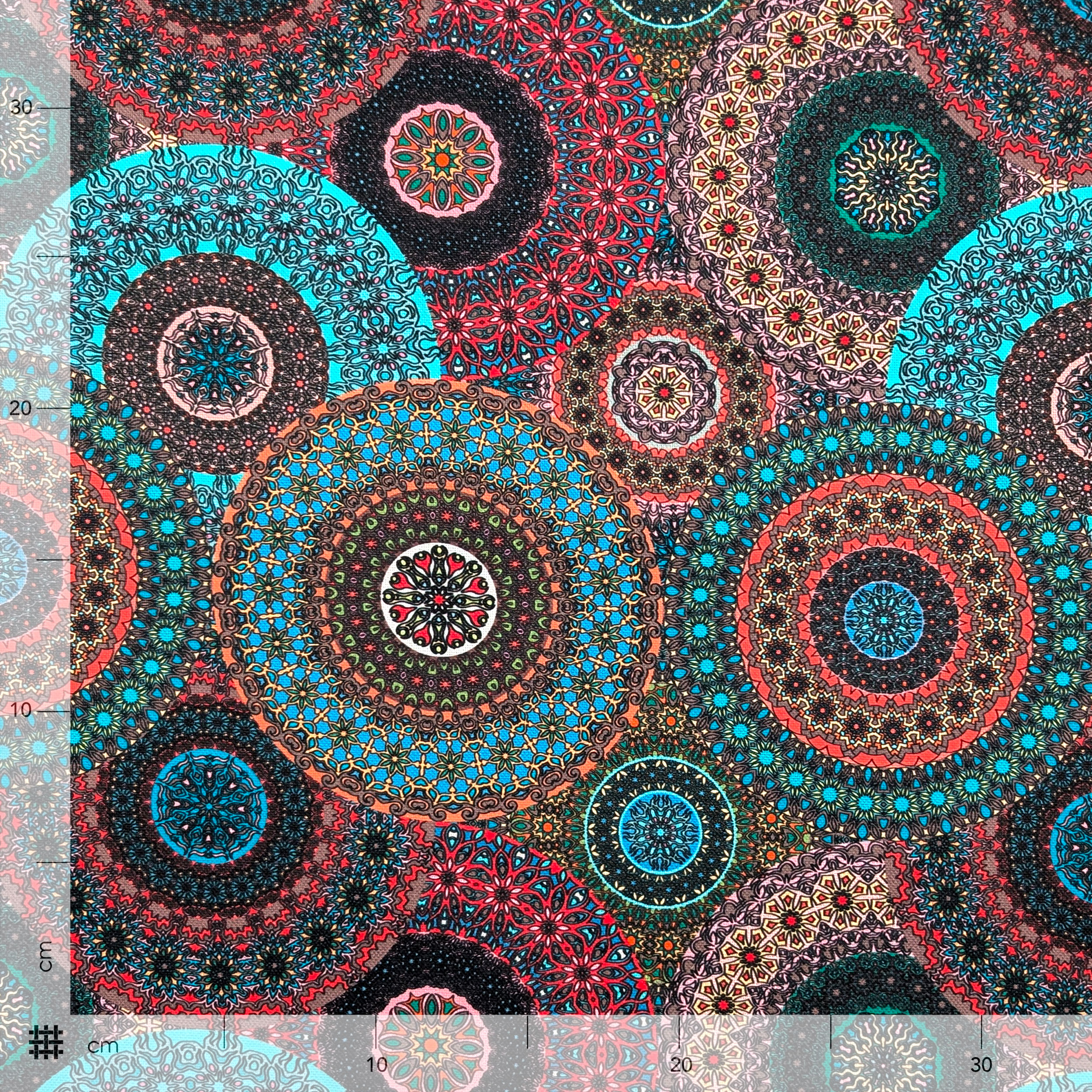Tessuto Panama Mandala Colorati Image