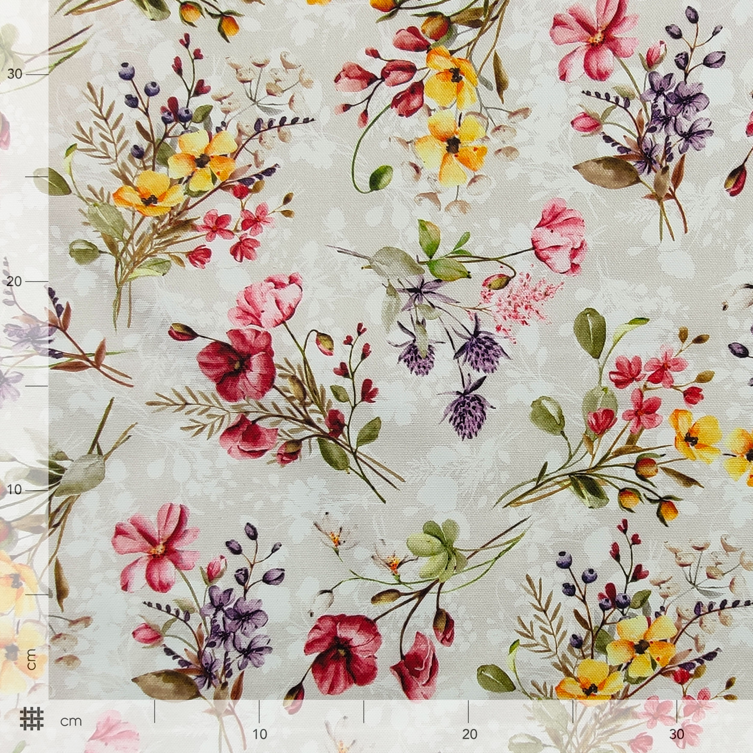 Panama di Cotone Bianco con Fiori Colorati 