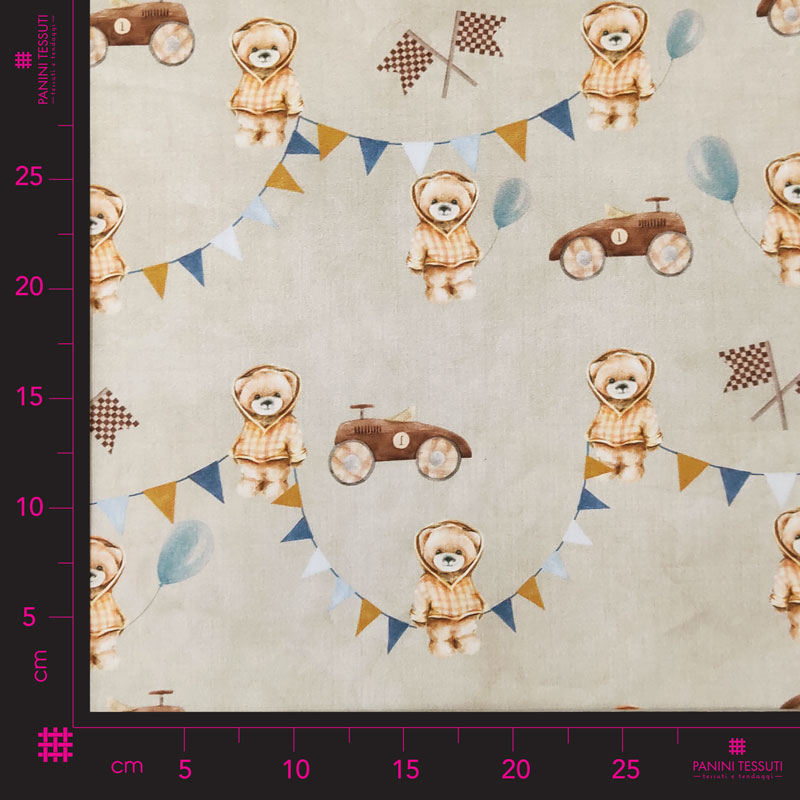 Rasatello di Cotone Teddy Sfondo Beige