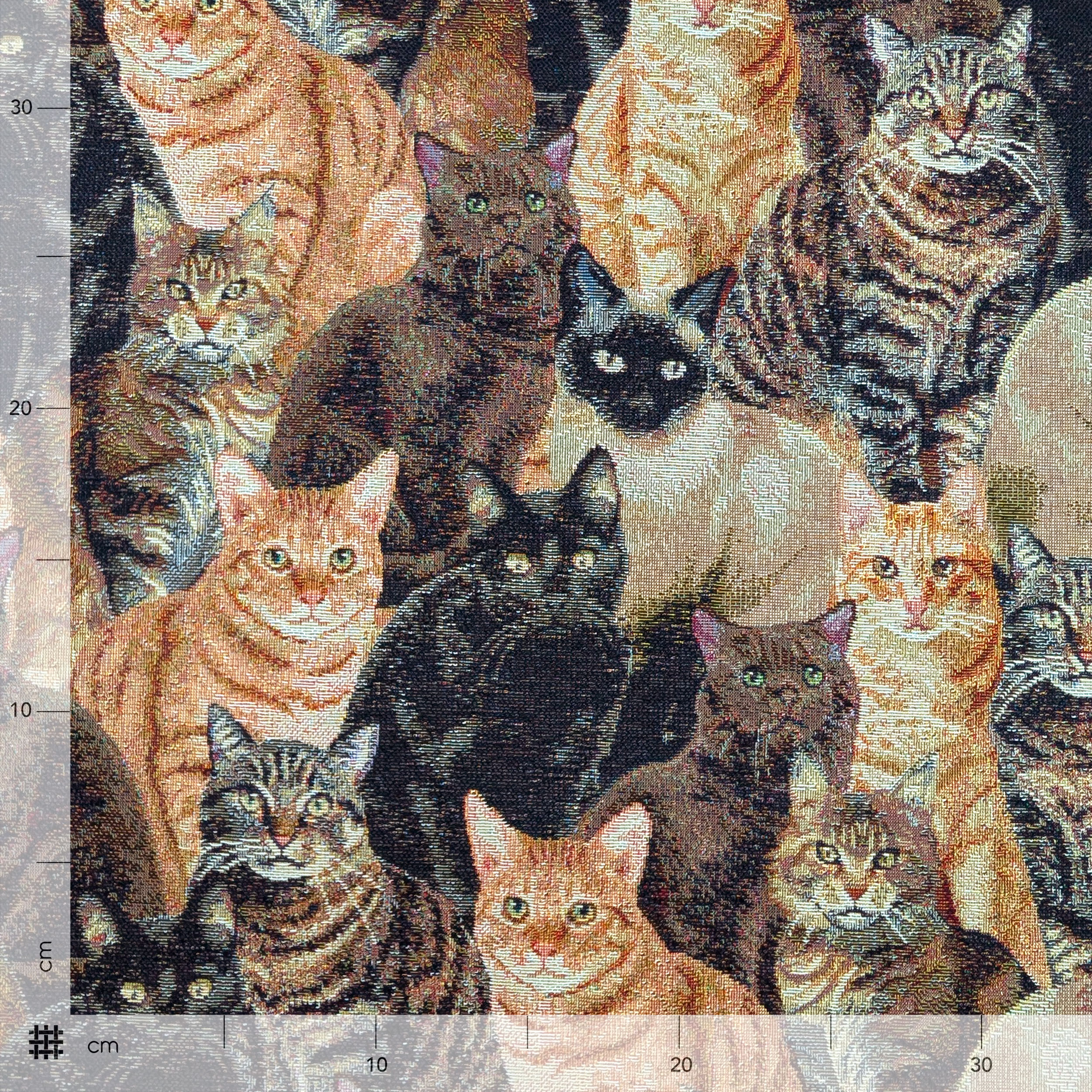 Tessuto Gobelin Fantasia Gatti Image