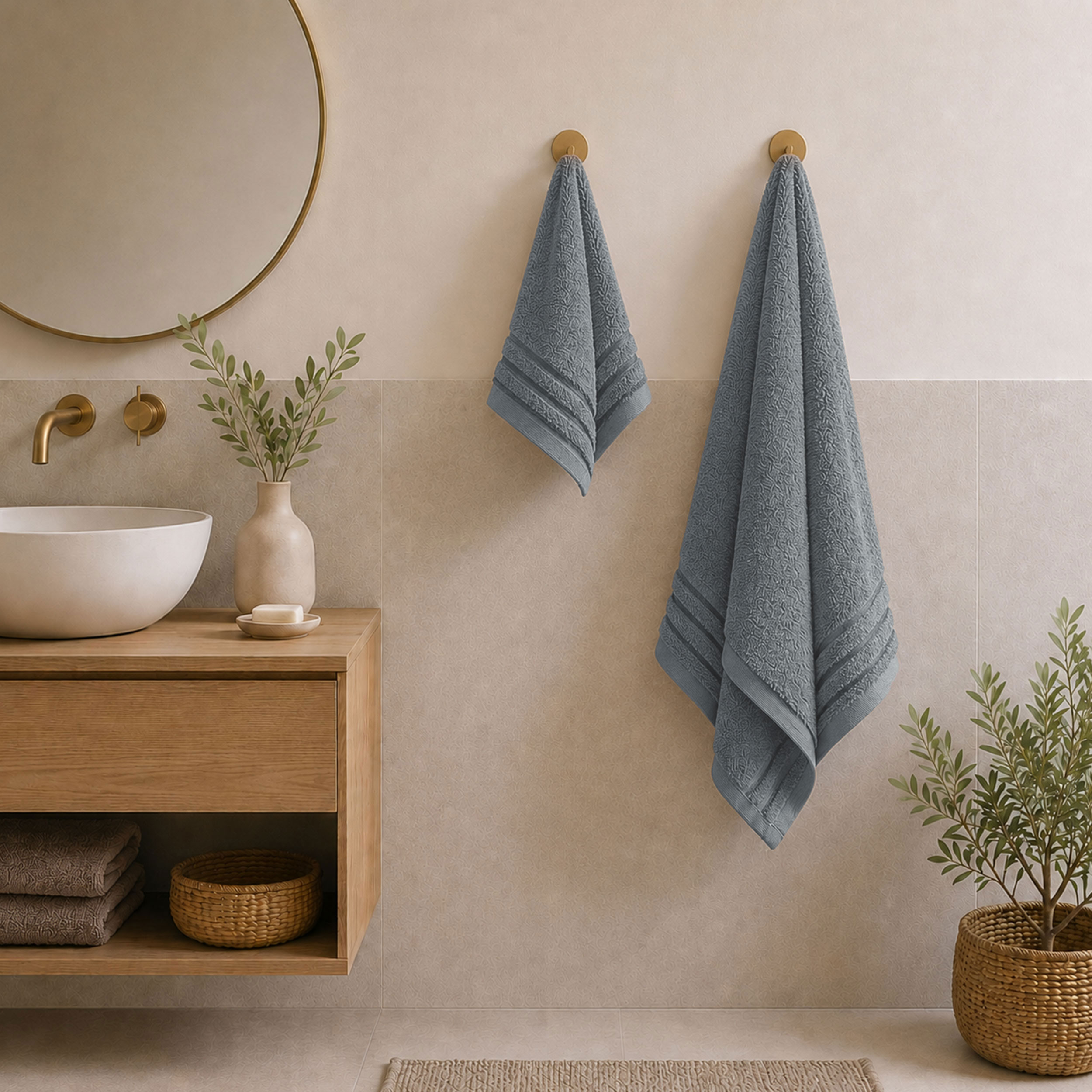 Set Asciugamani Bagno Viso e Ospite Grigio Image