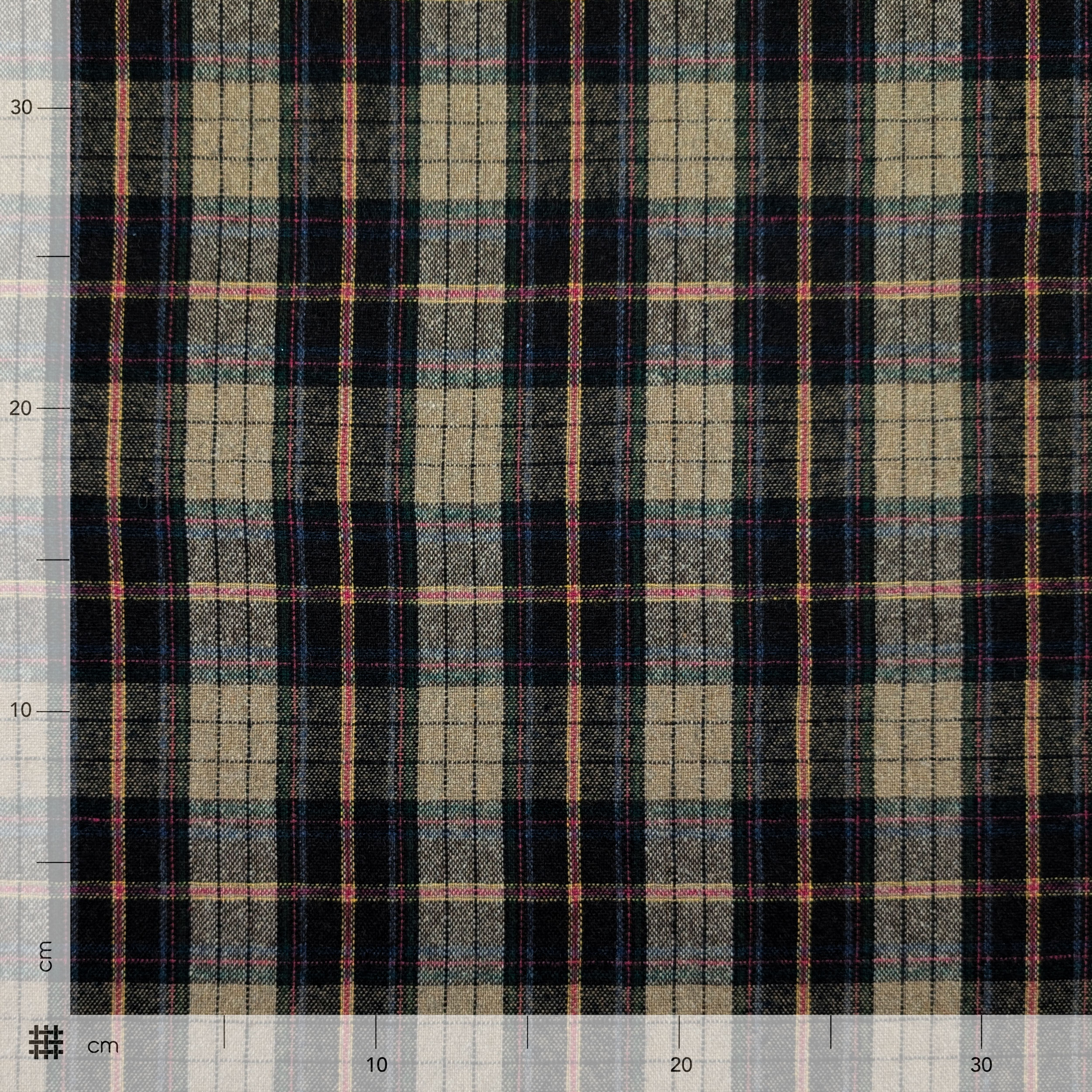 Flanella Tartan Beige e Toni Rosa Viola Image