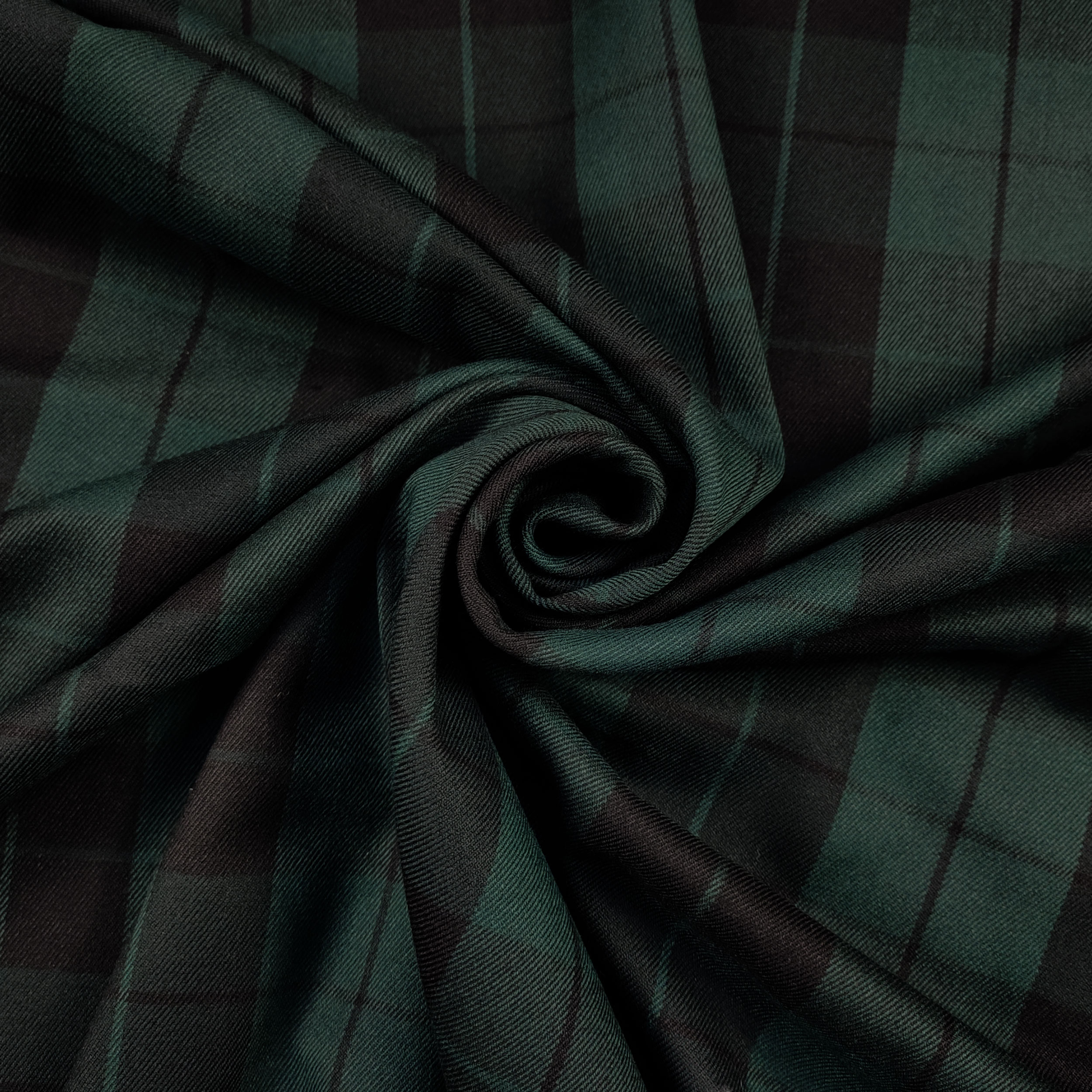 Tessuto Tartan Quadri Verdi e Neri Image